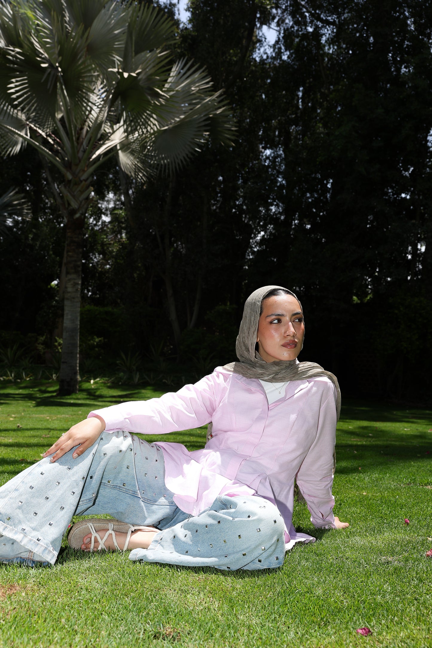 Line-stripe shirt in pink