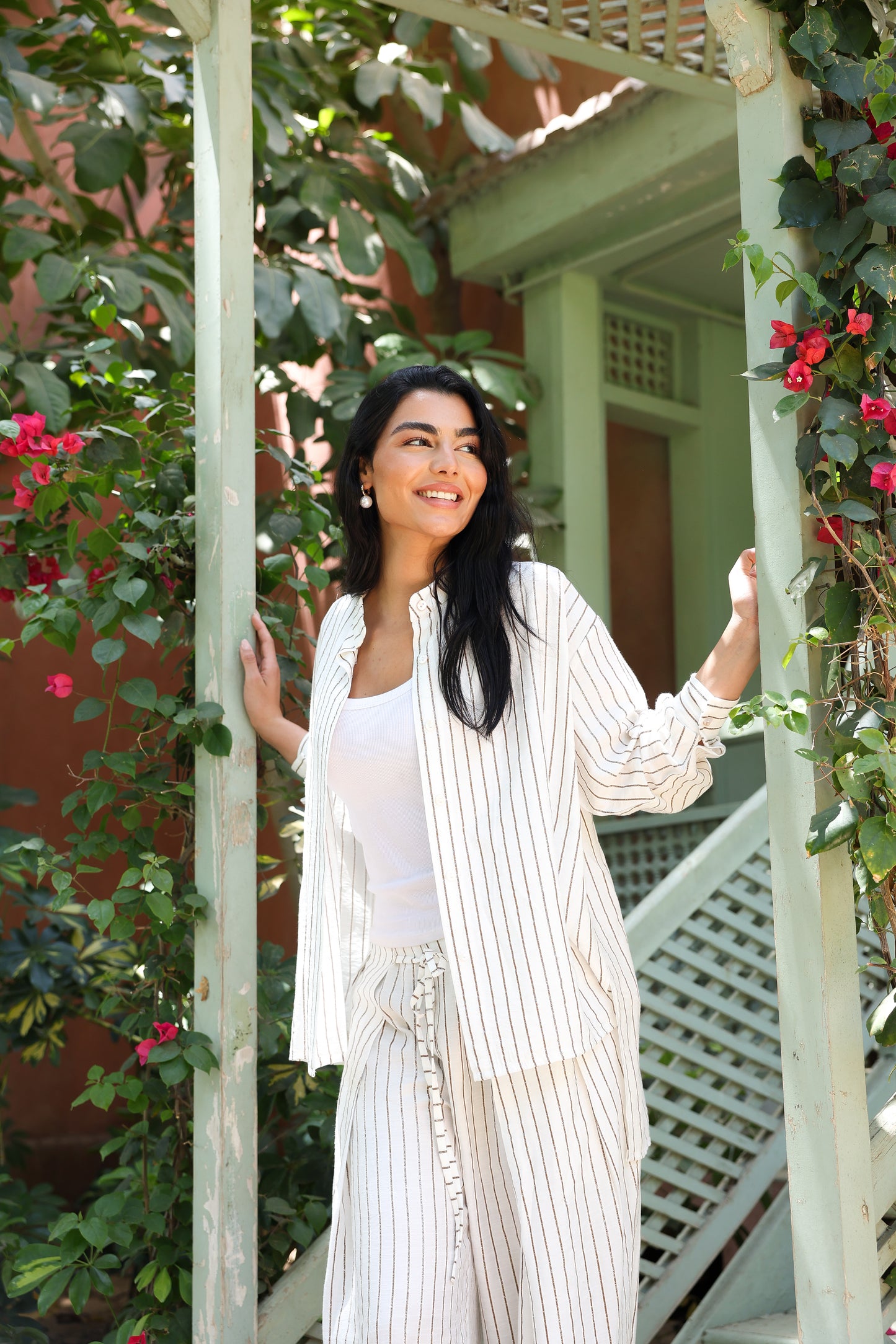 Wild Honey stripped Linen Set