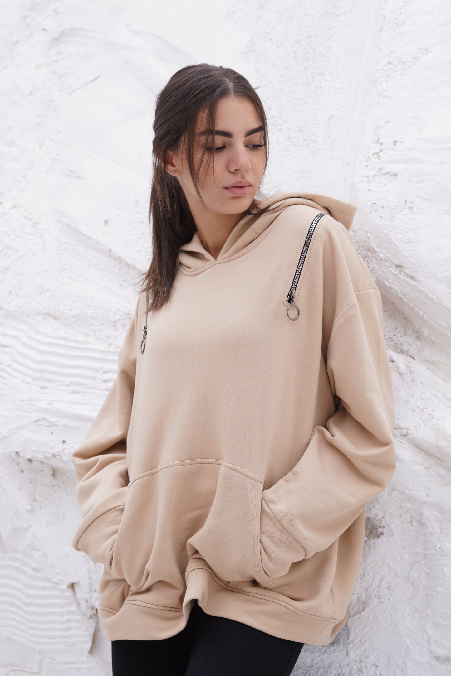 ‘Beige’ Melton Hoodie