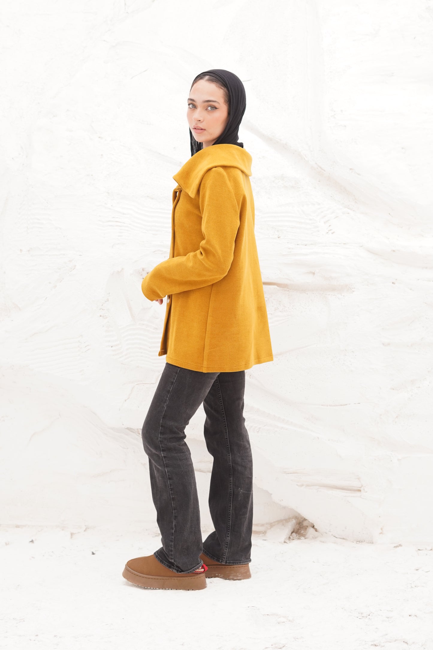 Knit mustard jacket