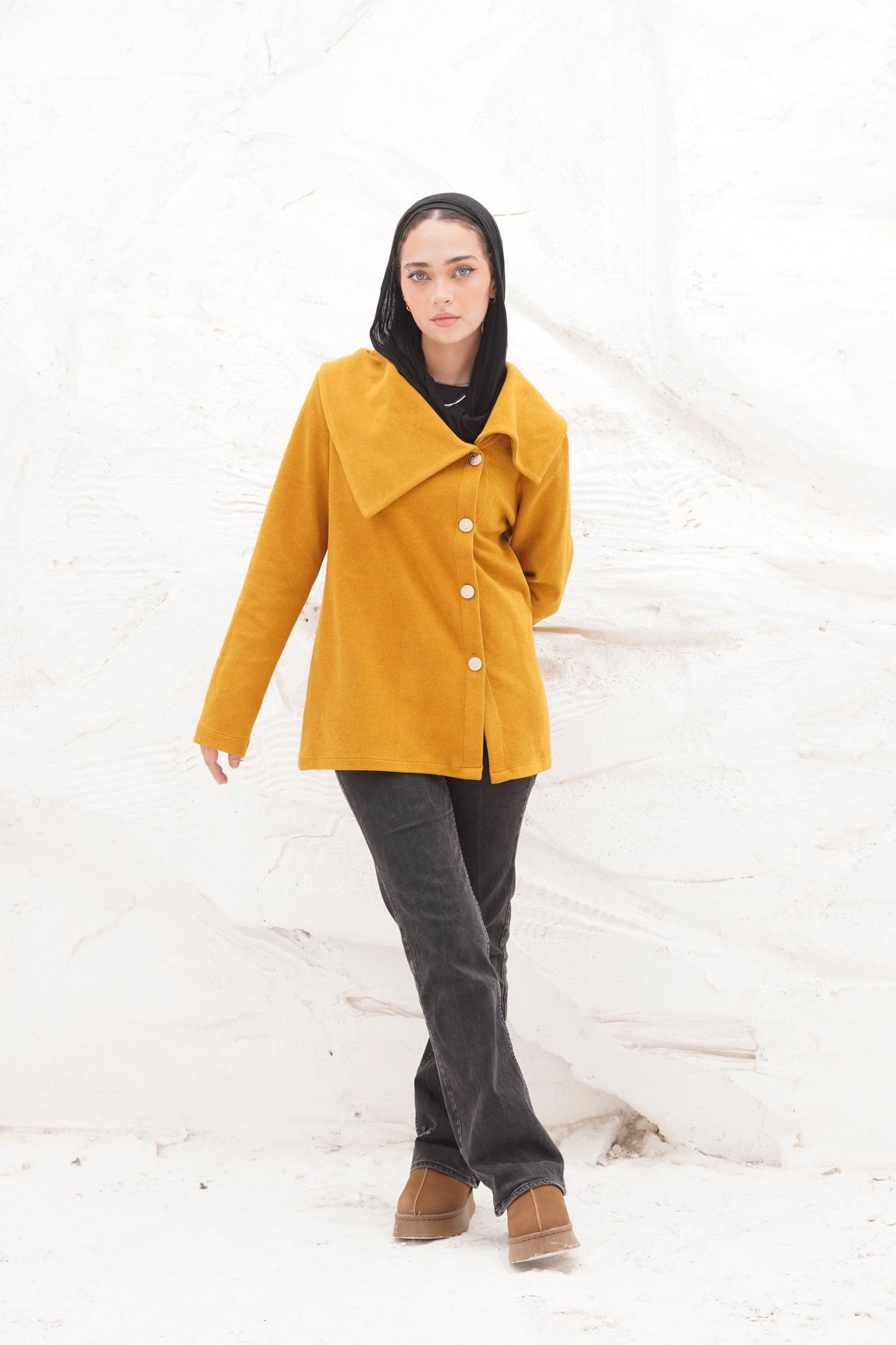 Knit mustard jacket