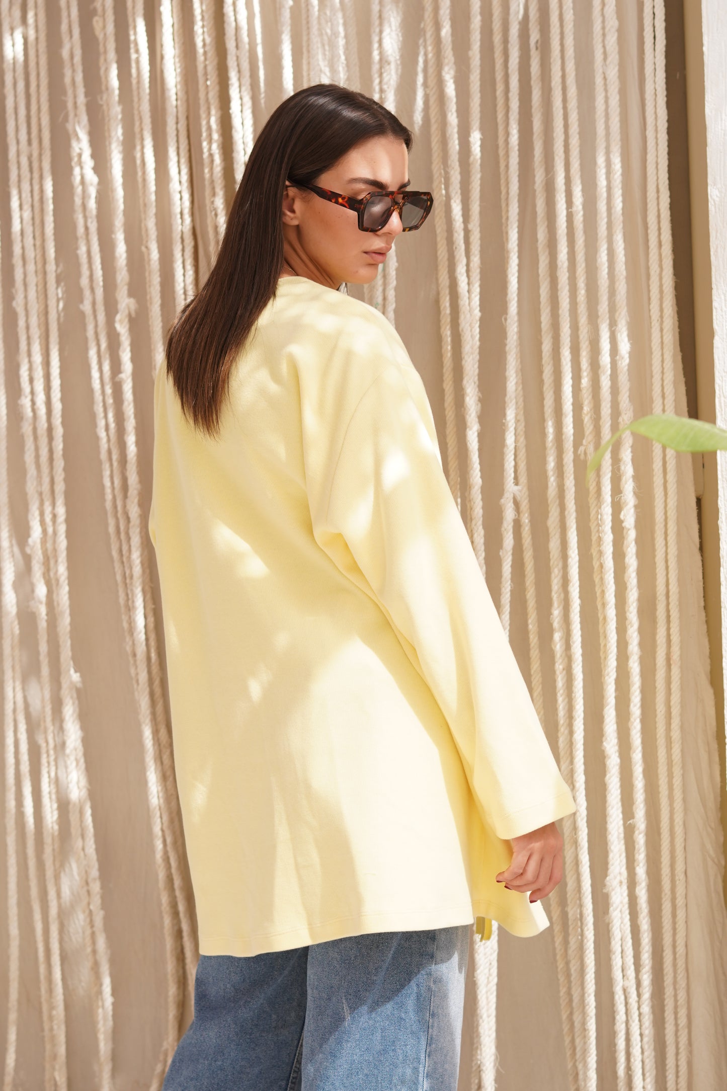 Knit Yellow Crewneck Sweet Shirt