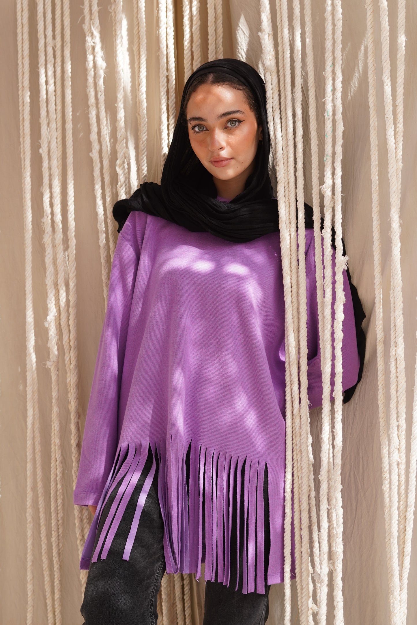 Knit Purple Crewneck Sweet Shirt