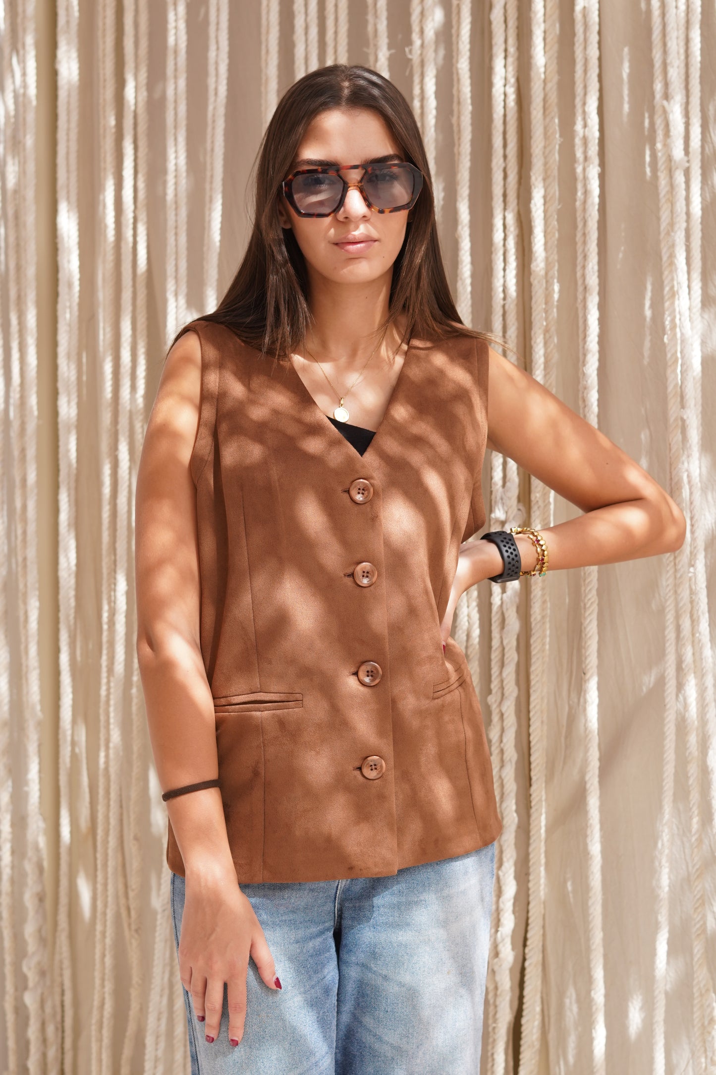 Suede Milky Chocolate vest