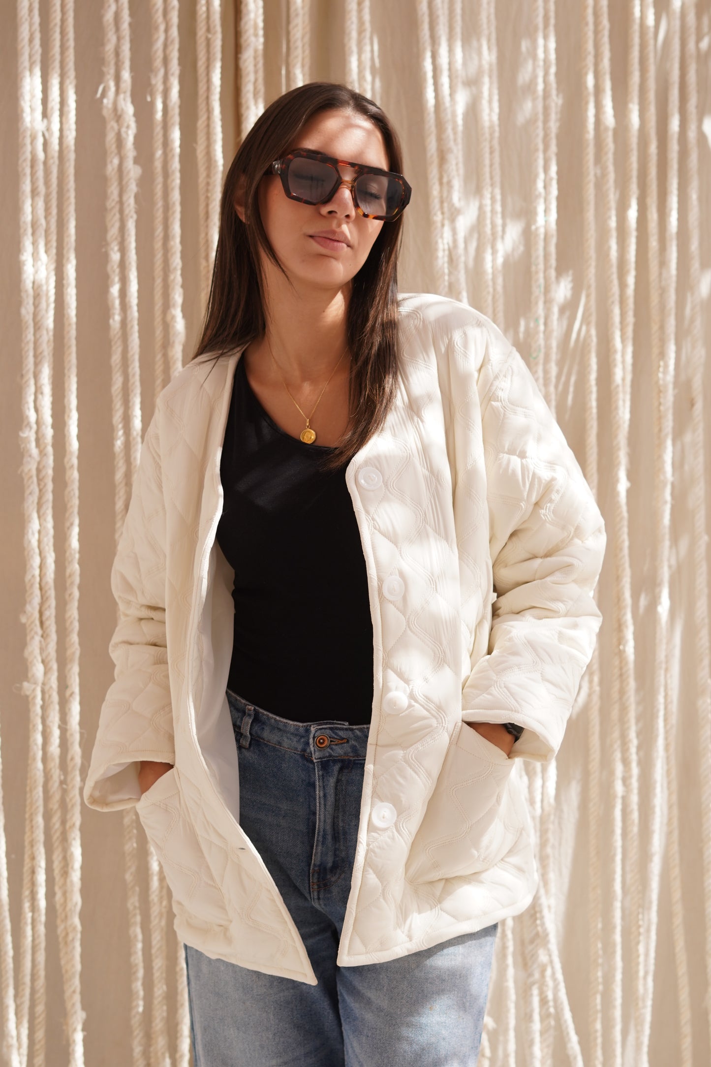 Puffer cream jacket