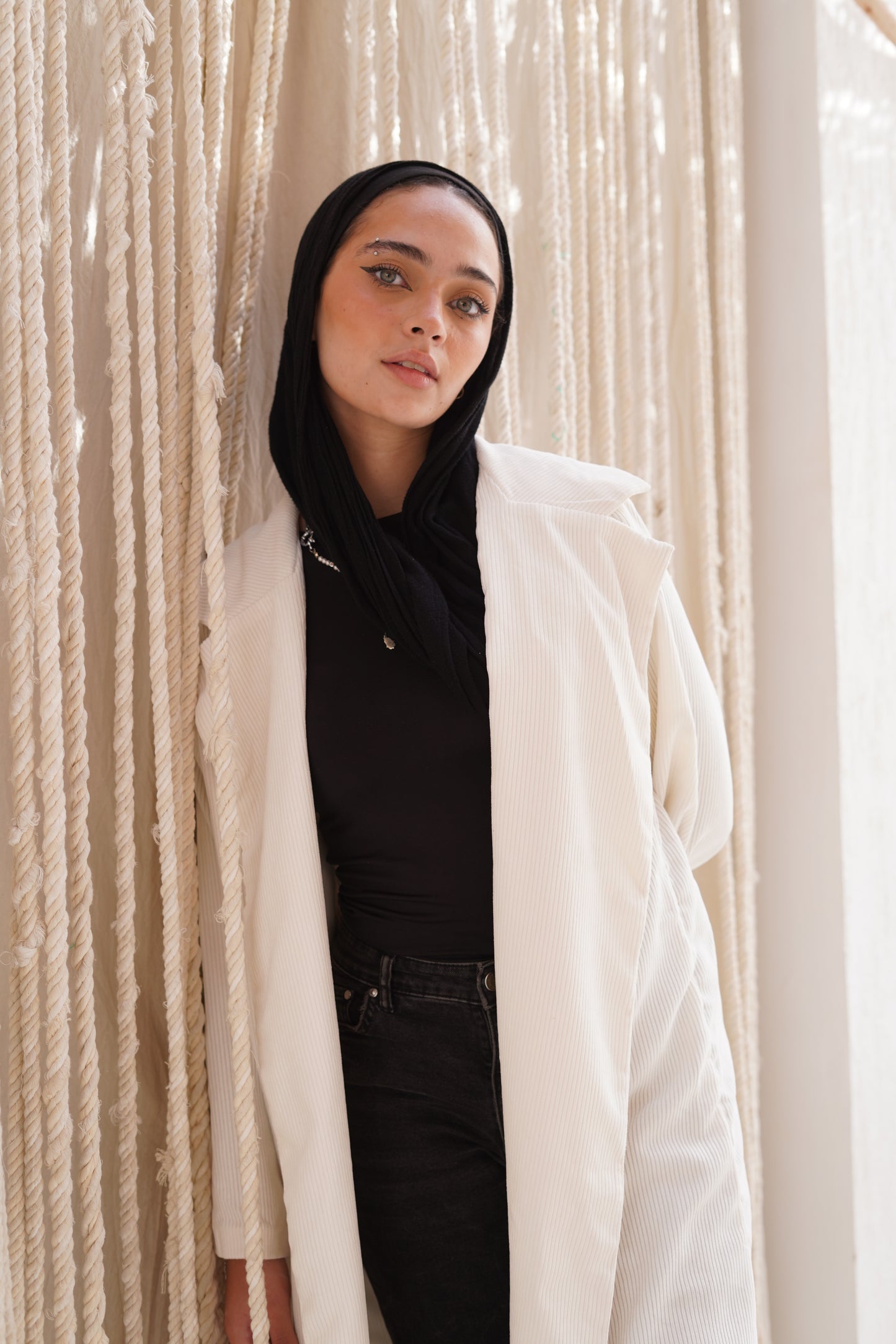 Cream velvet coat