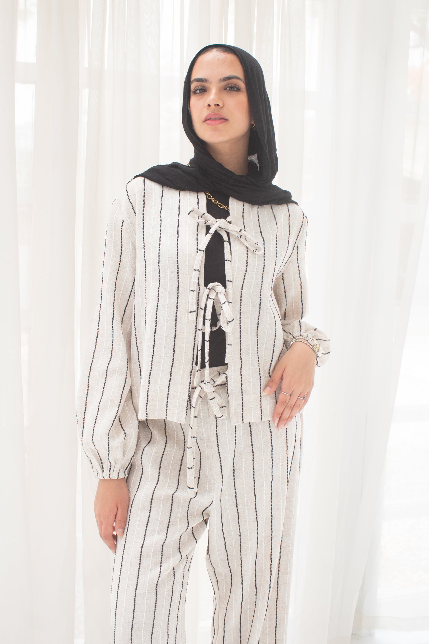 Stripped linen set
