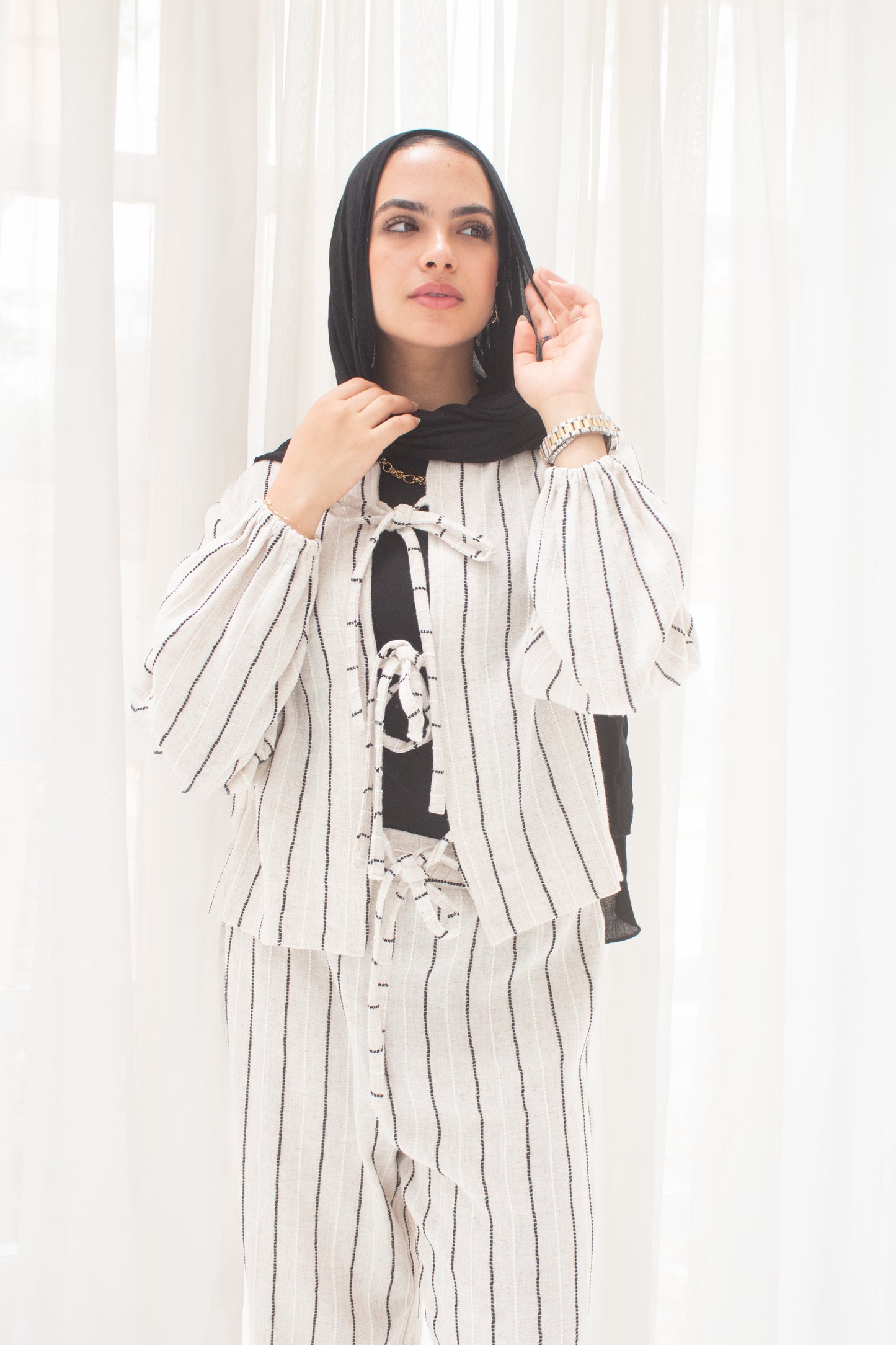 Stripped linen set
