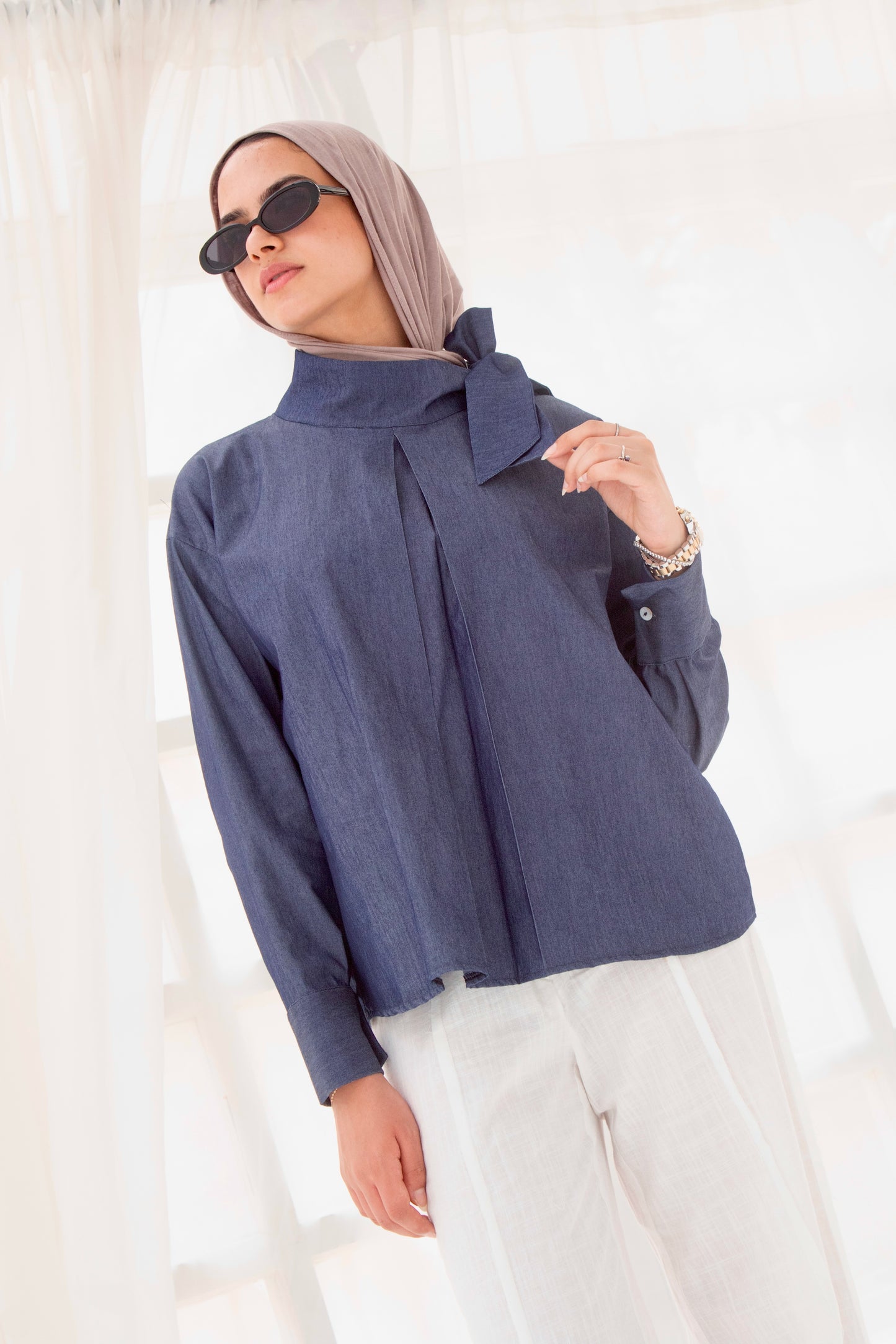 Light denim blouse