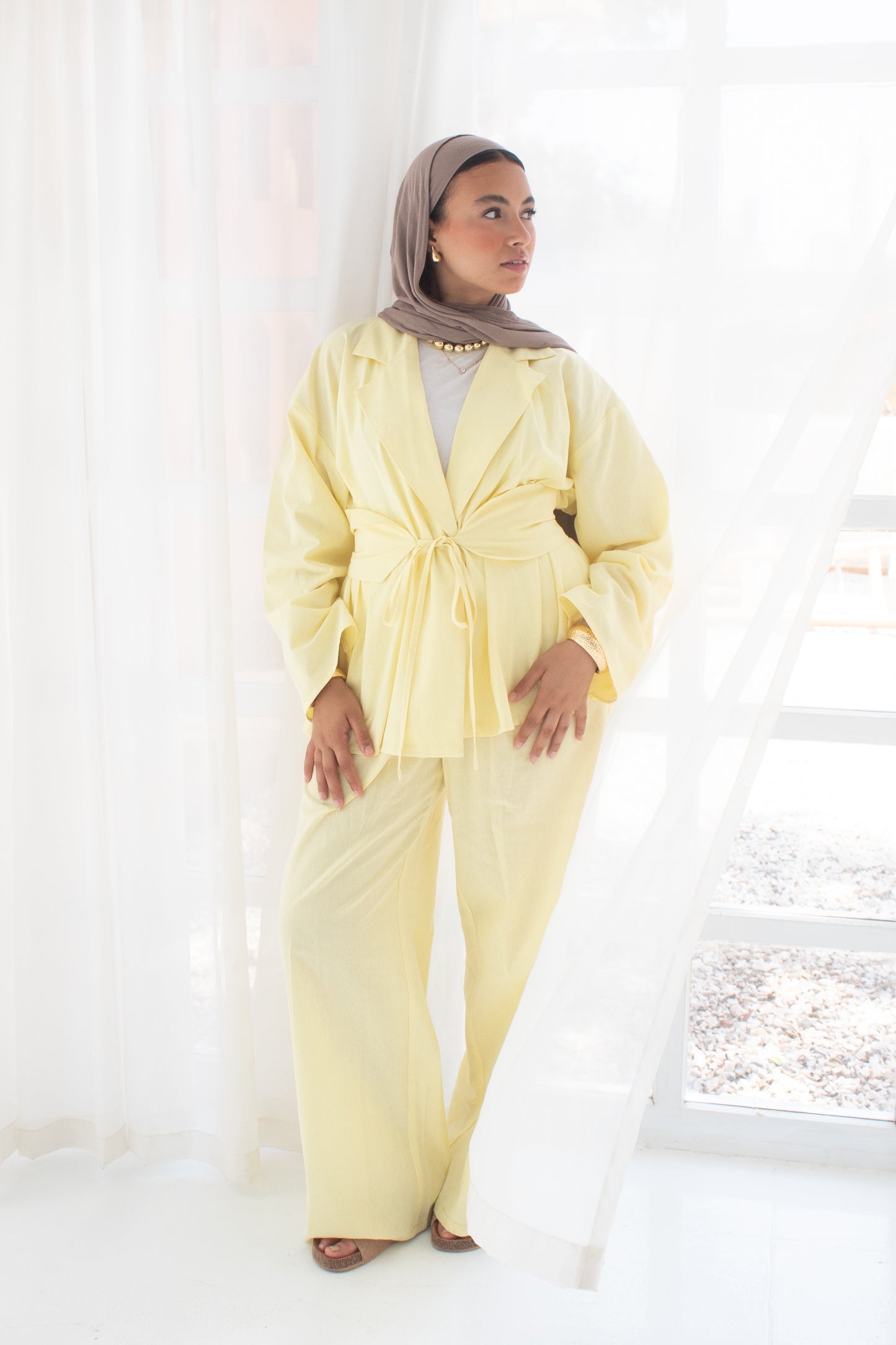 Yasu yellow linen set