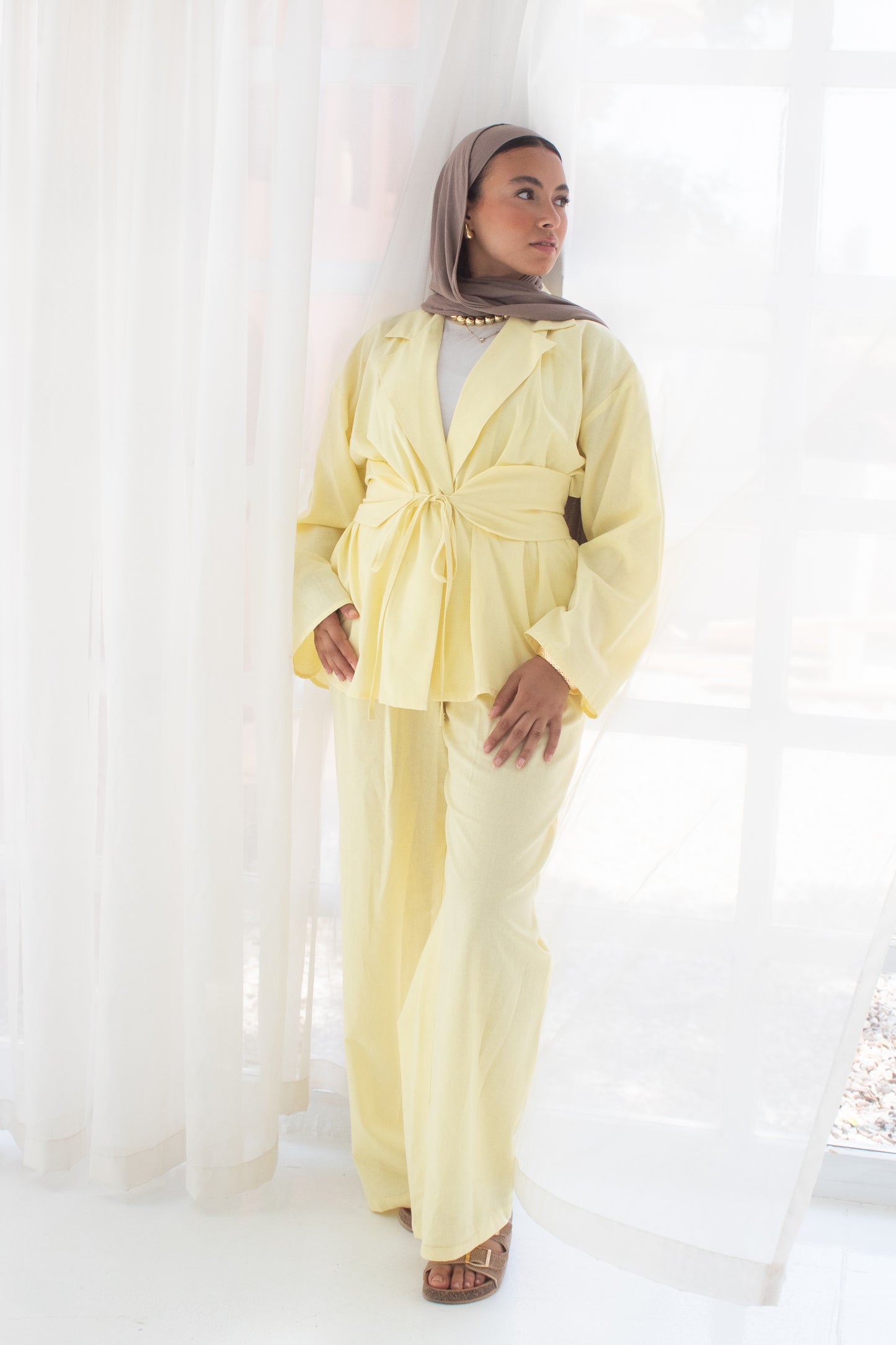 Yasu yellow linen set