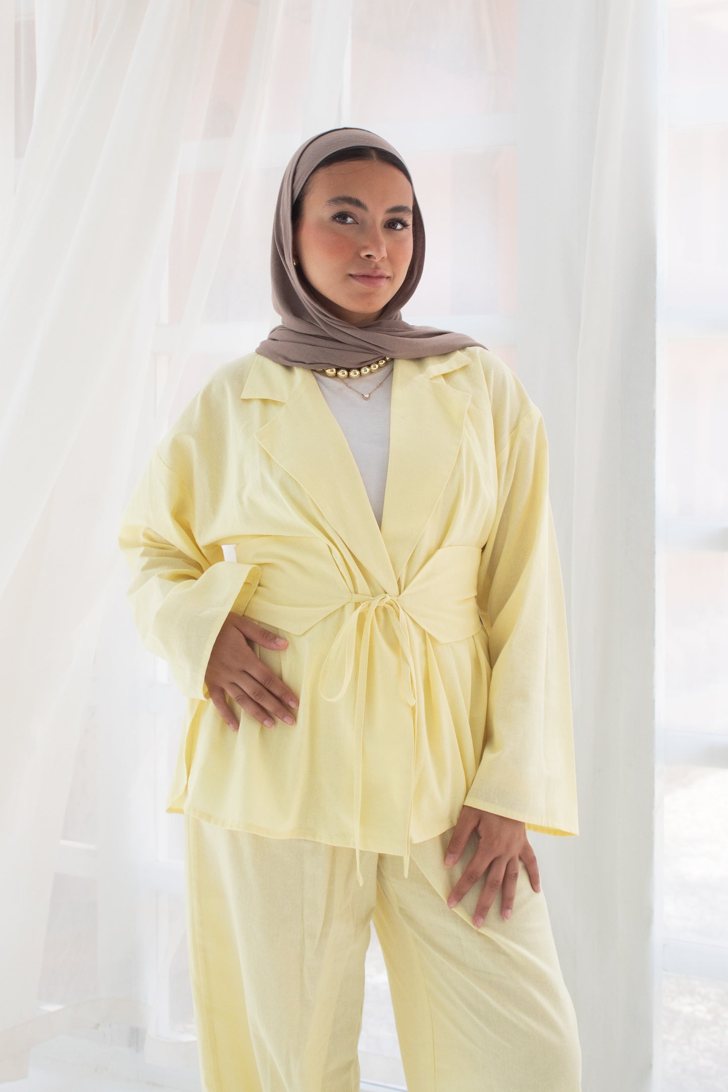 Yasu yellow linen set