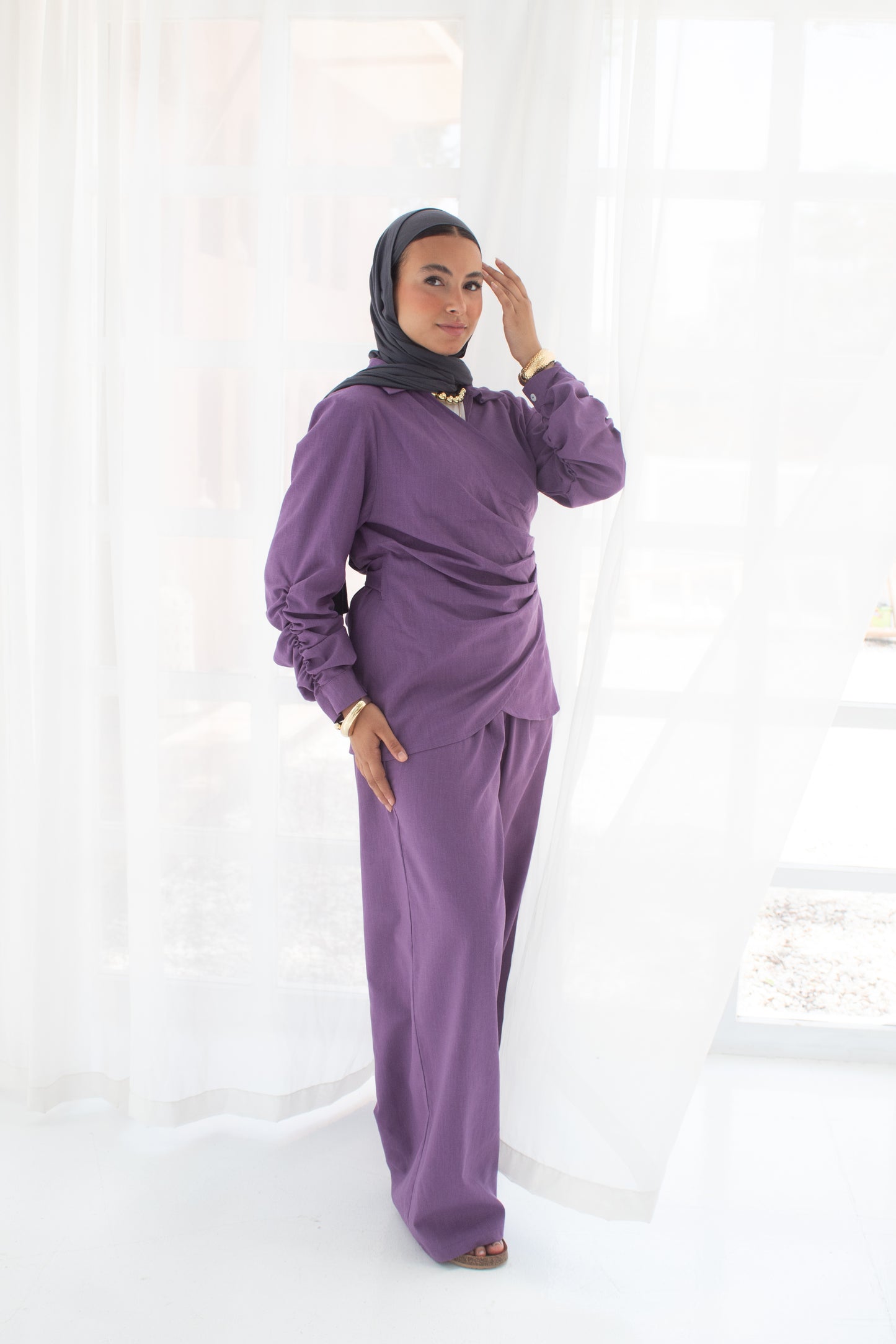 Purple linen set