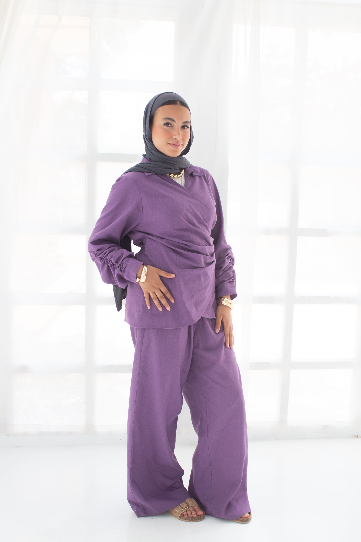 Purple linen set