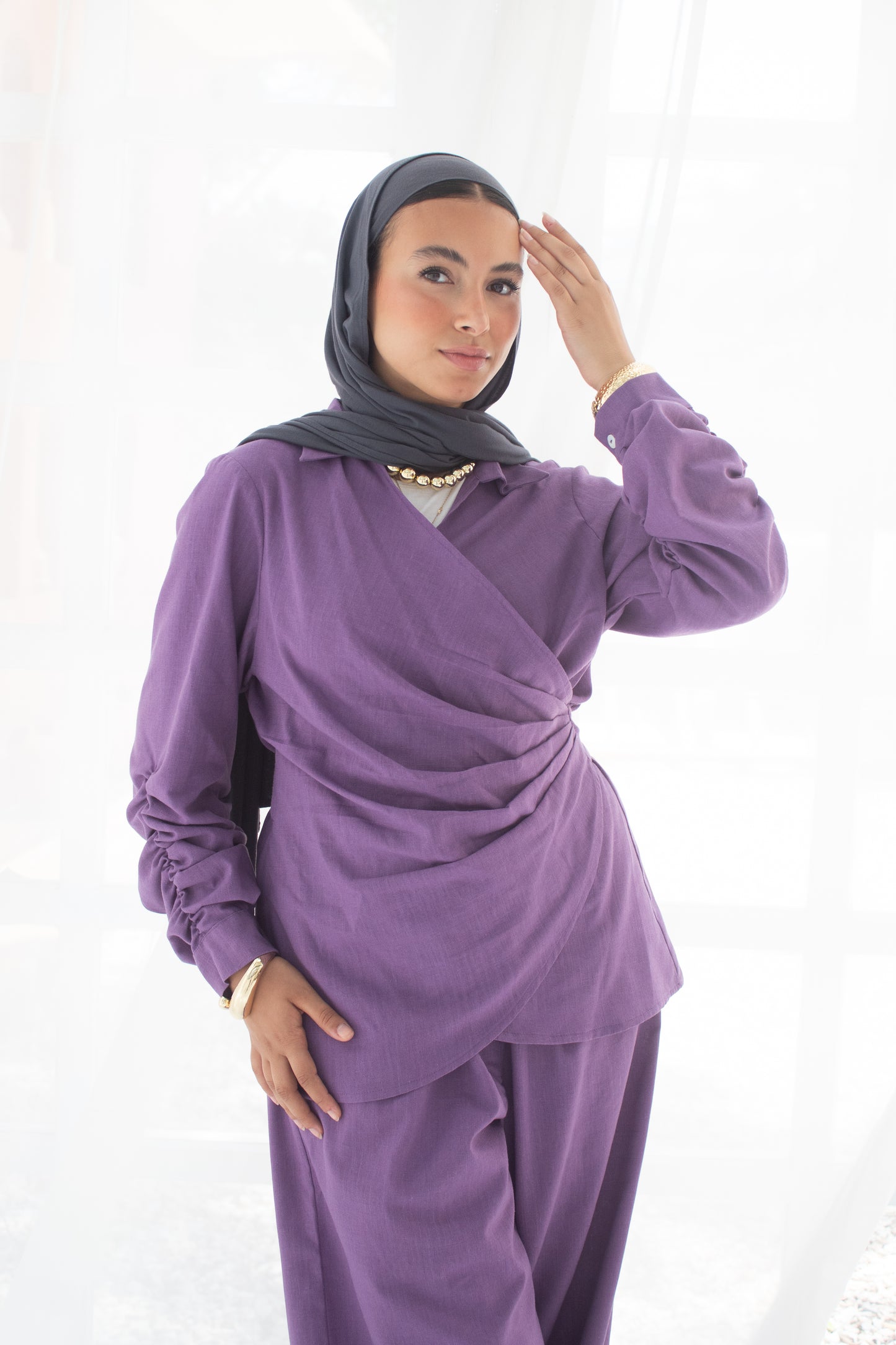 Purple linen set