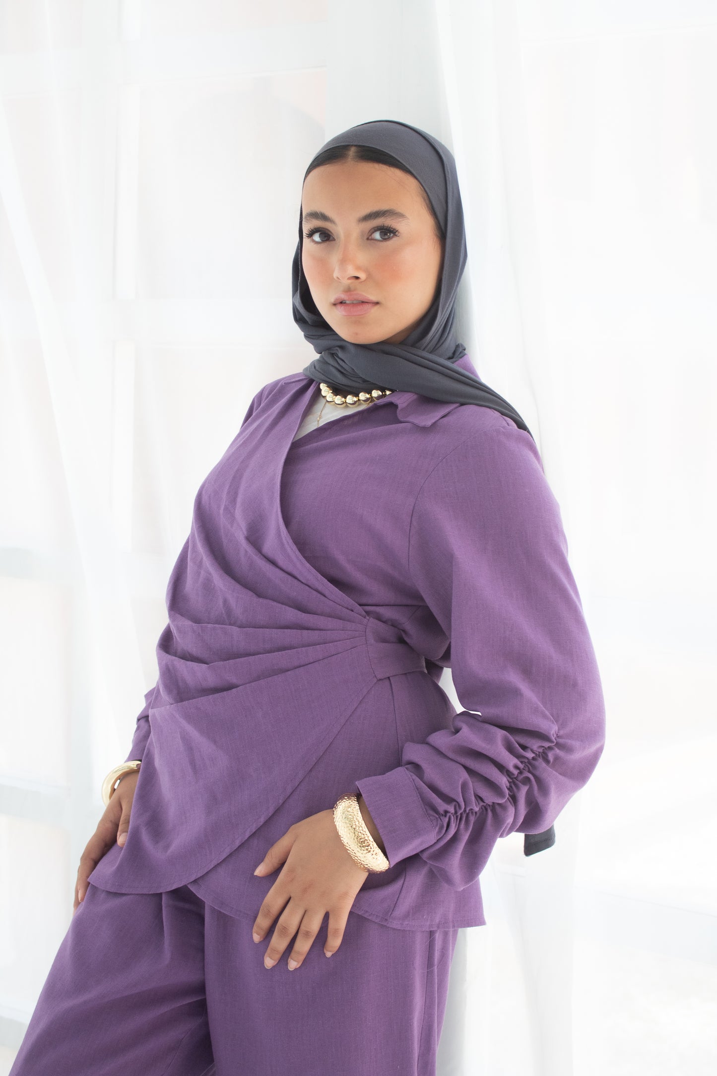 Purple linen set