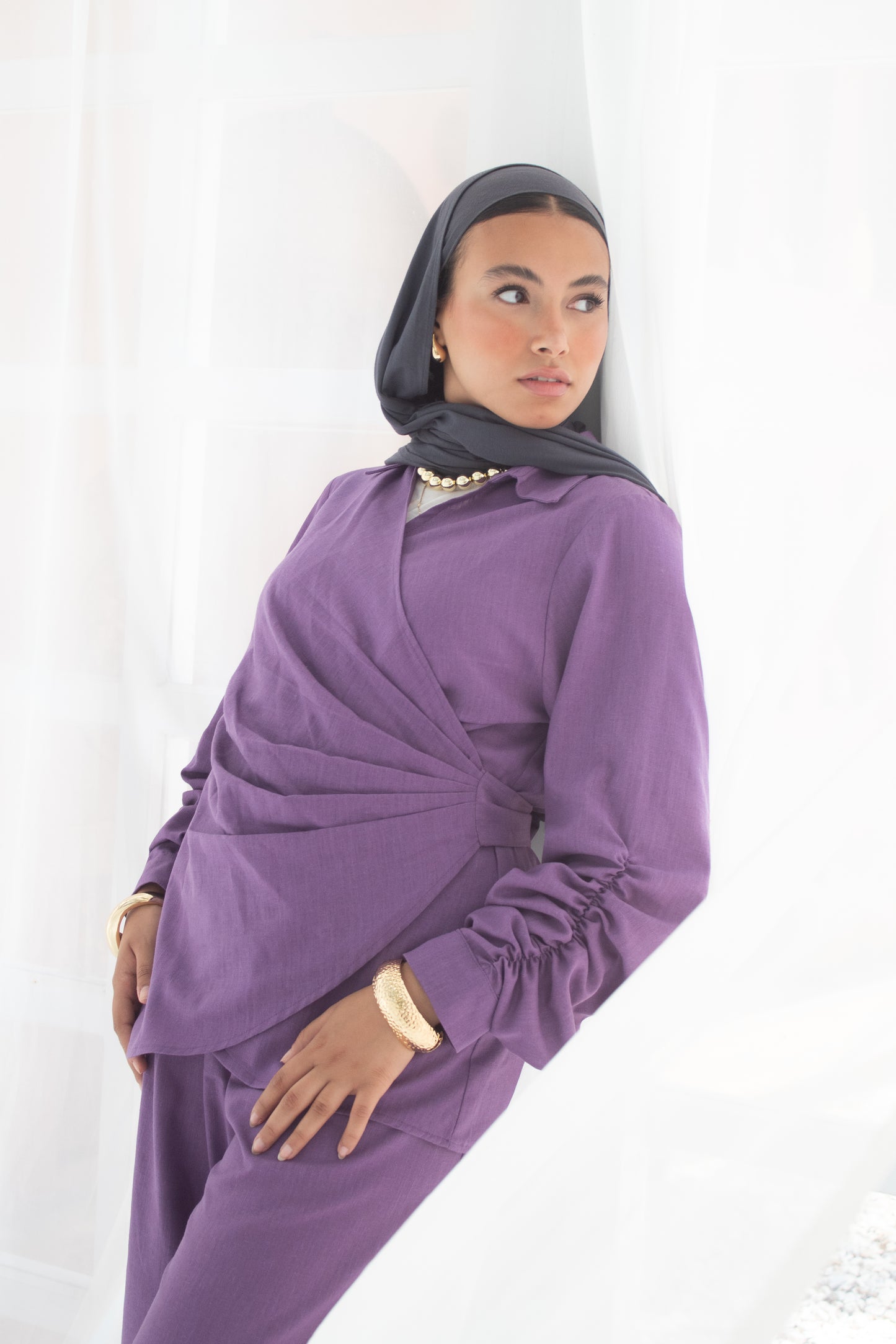 Purple linen set