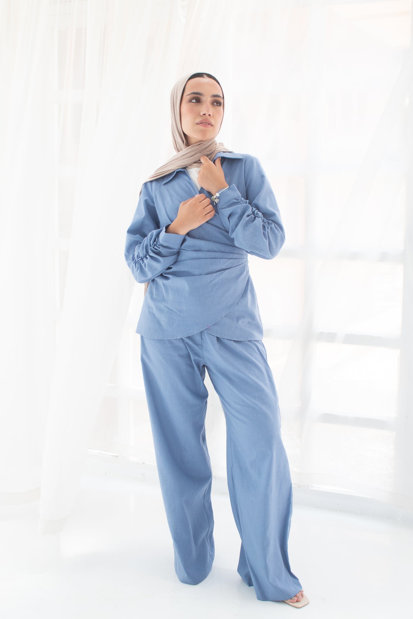 Azure (blue) linen set