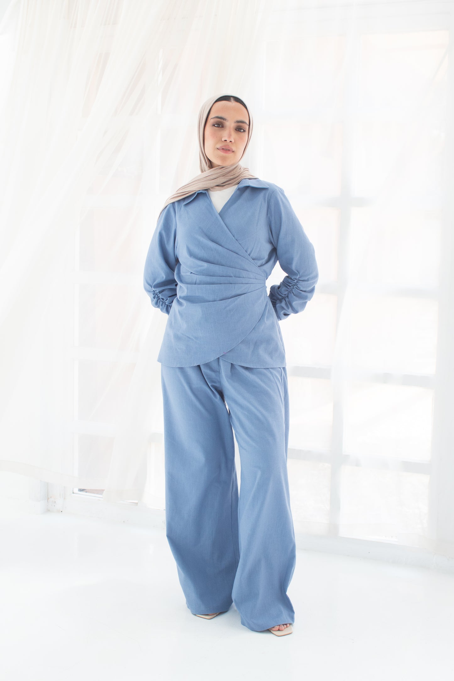 Azure (blue) linen set