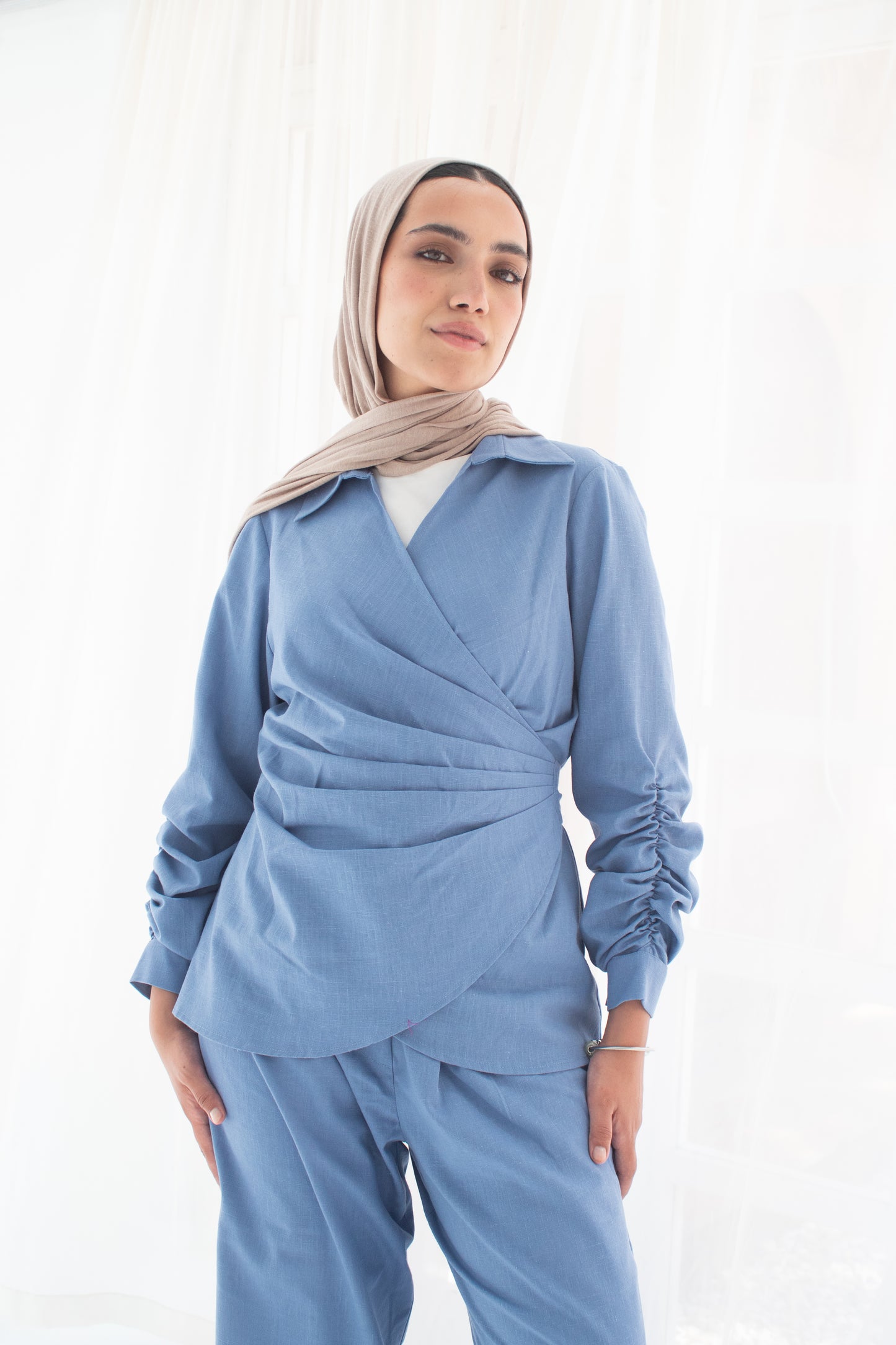 Azure (blue) linen set