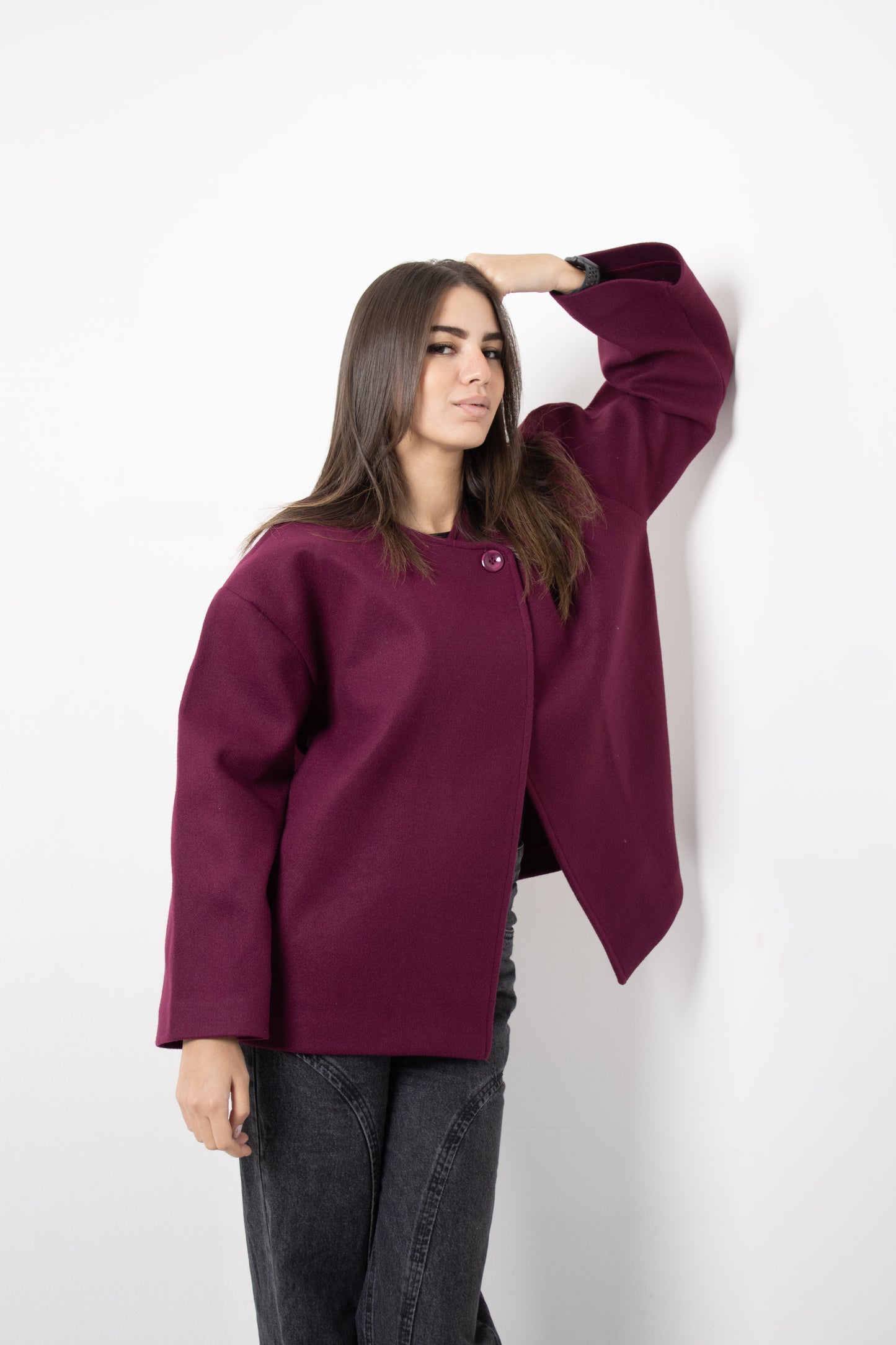 Burgundy wool jacket