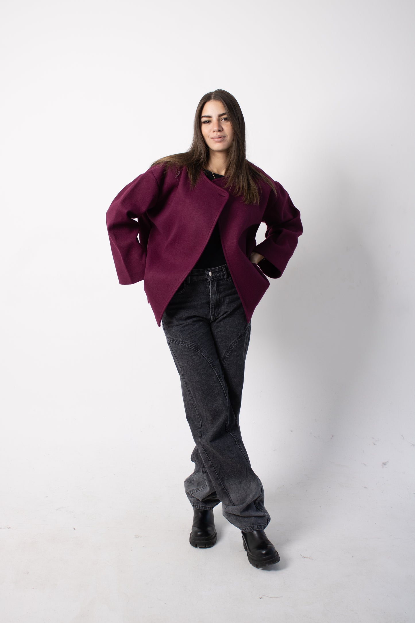 Burgundy wool jacket