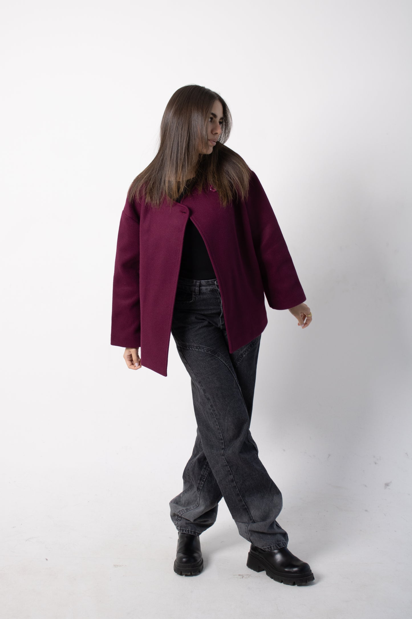 Burgundy wool jacket