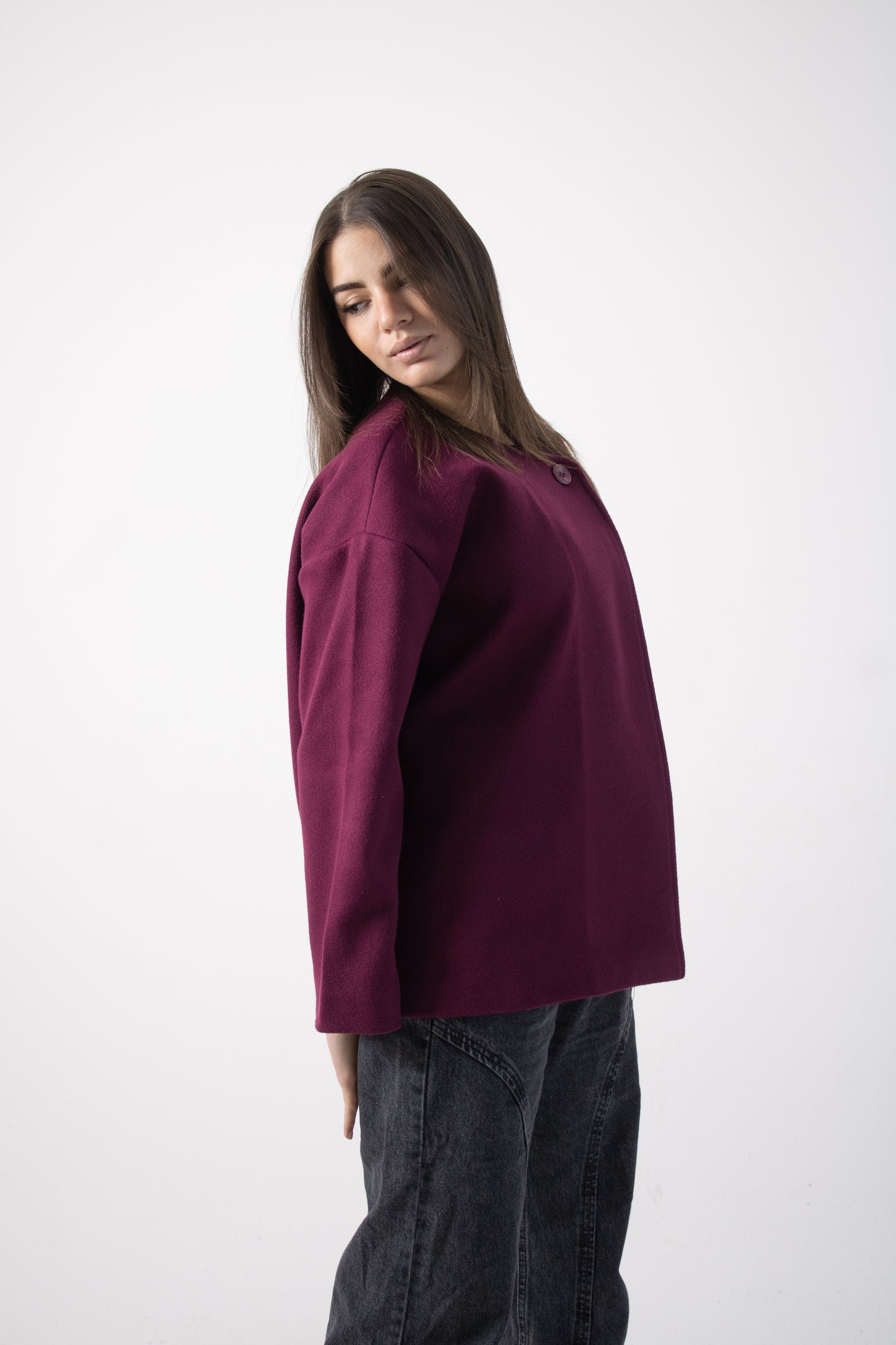 Burgundy wool jacket