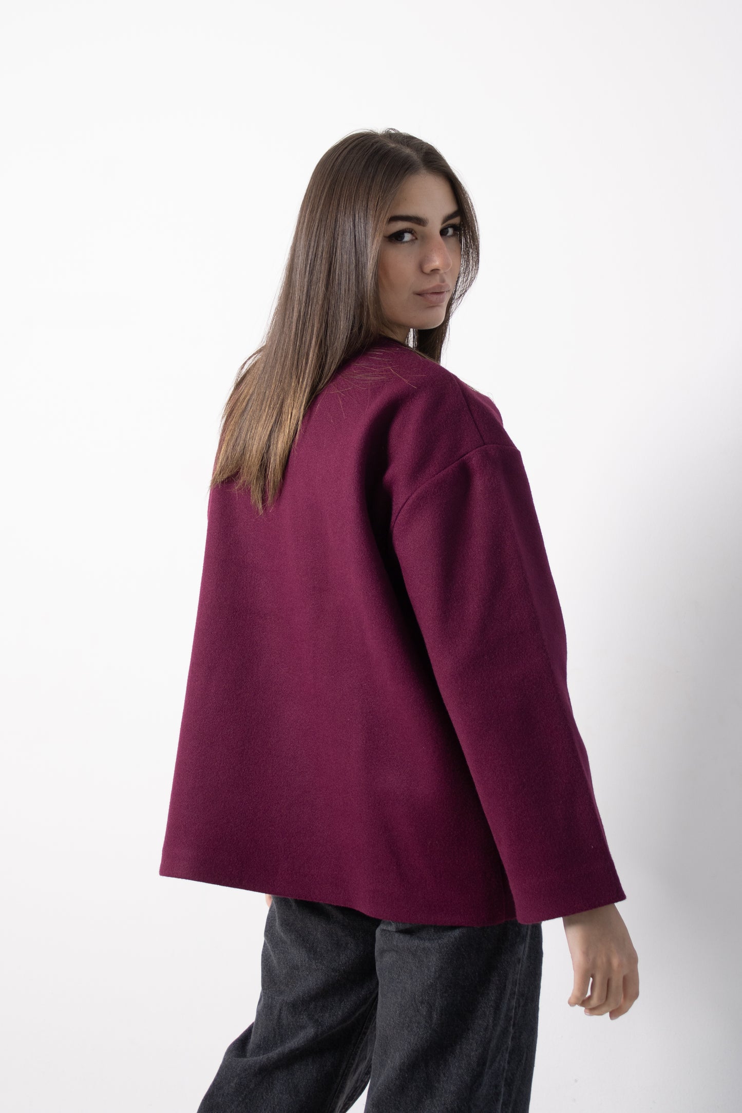 Burgundy wool jacket
