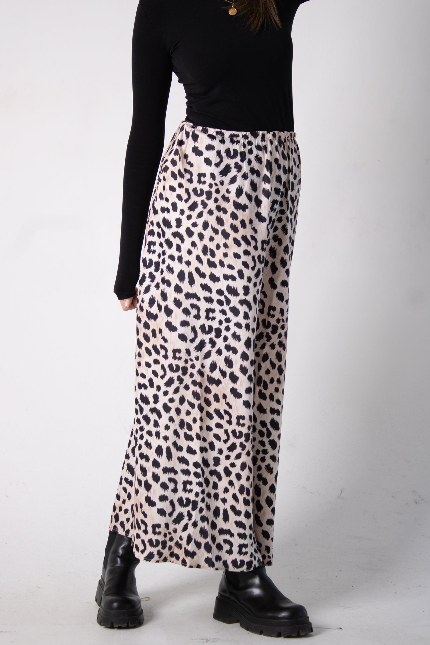 Leopard Satin skirt
