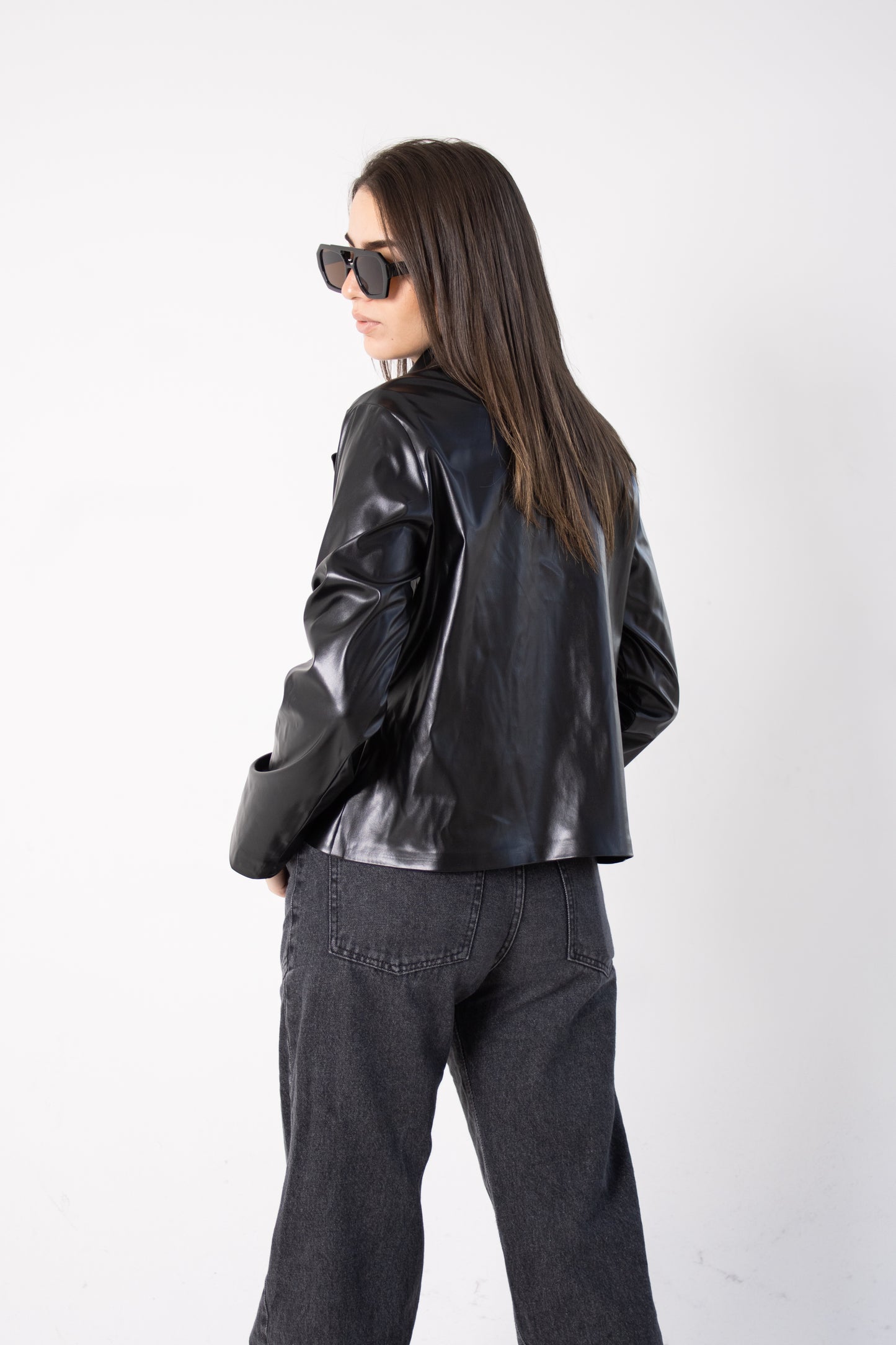 Black leather jacket