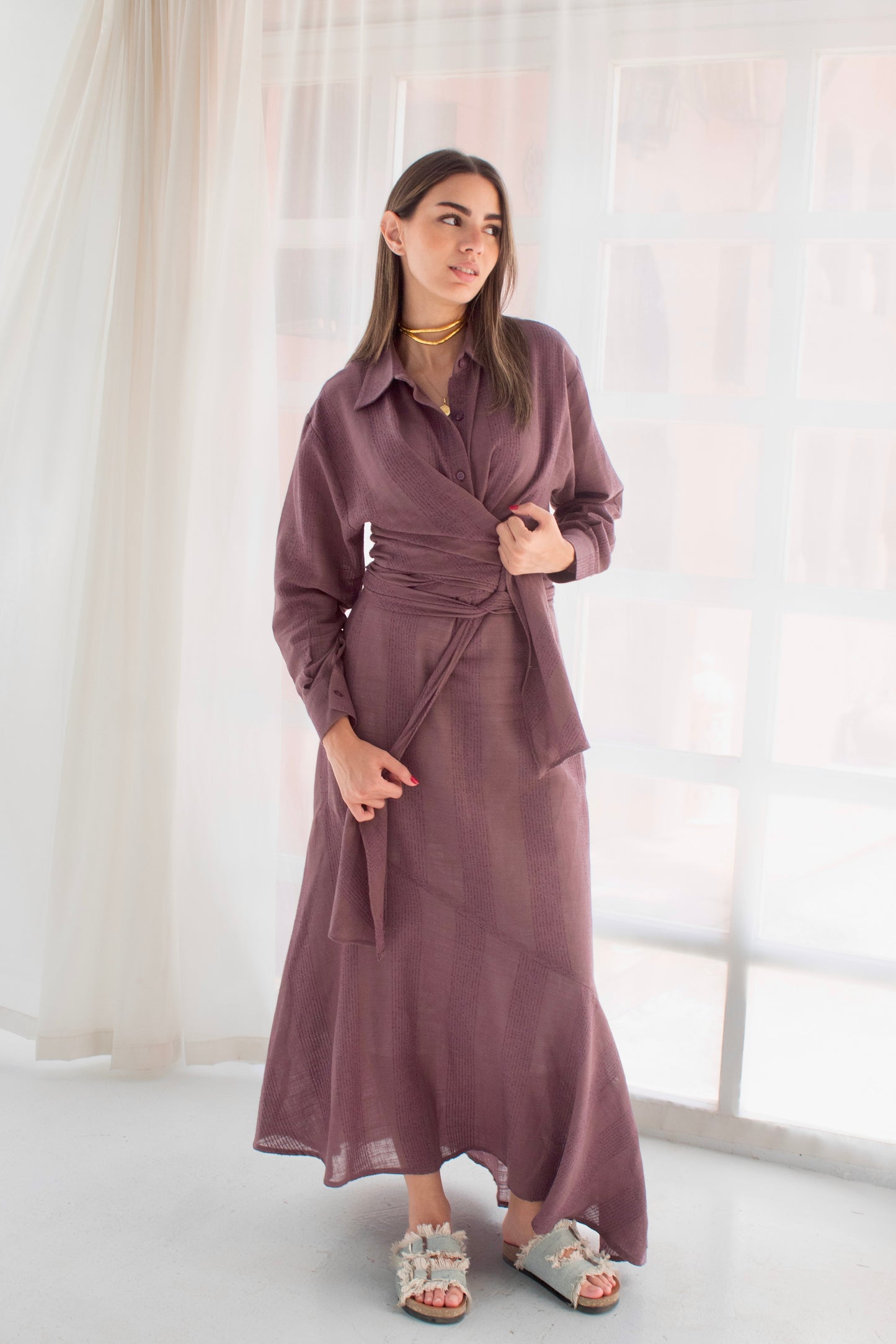 Smoky Kashmir Linen set