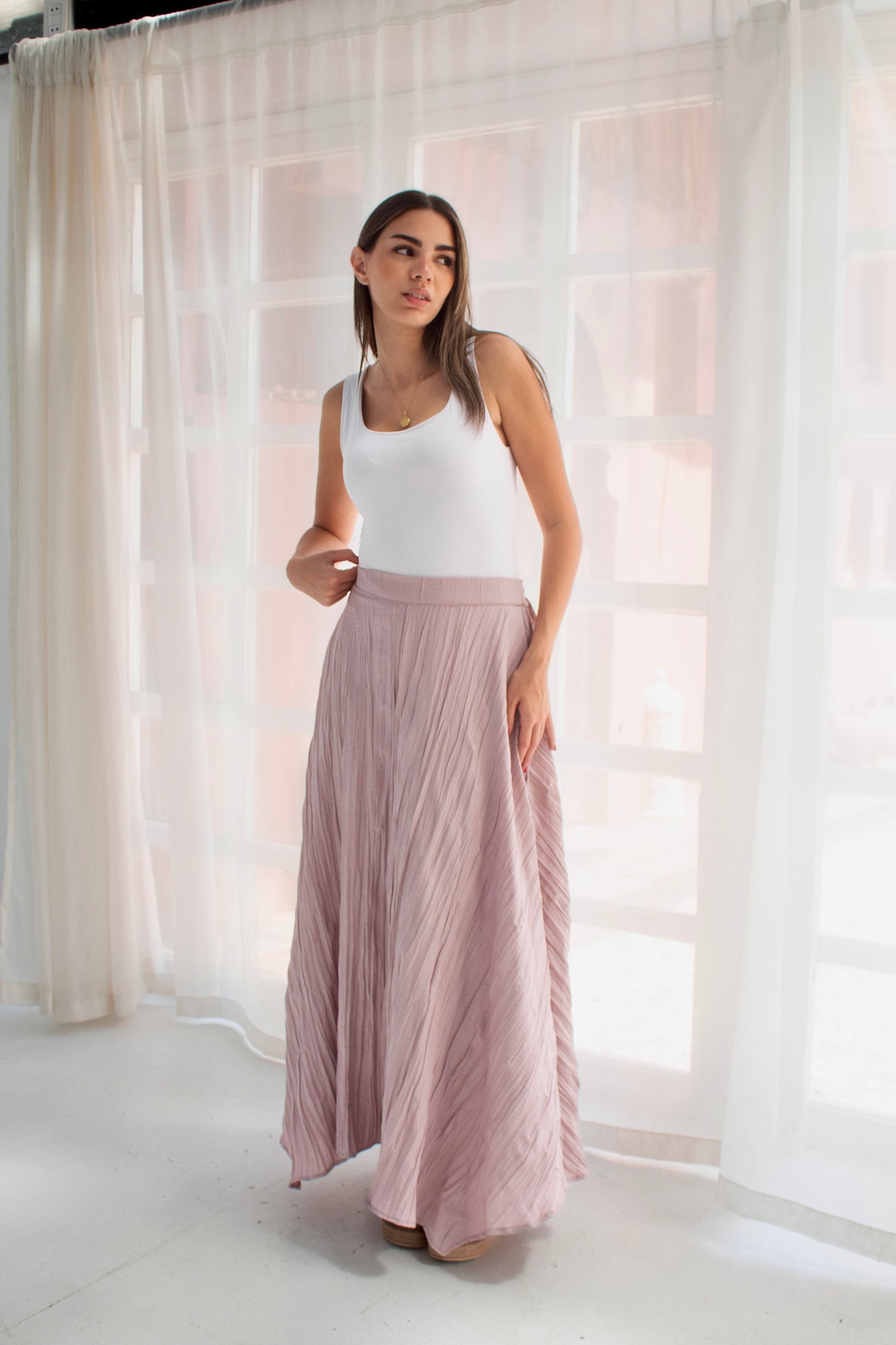 Crushed skirt in shimmered Kashmir