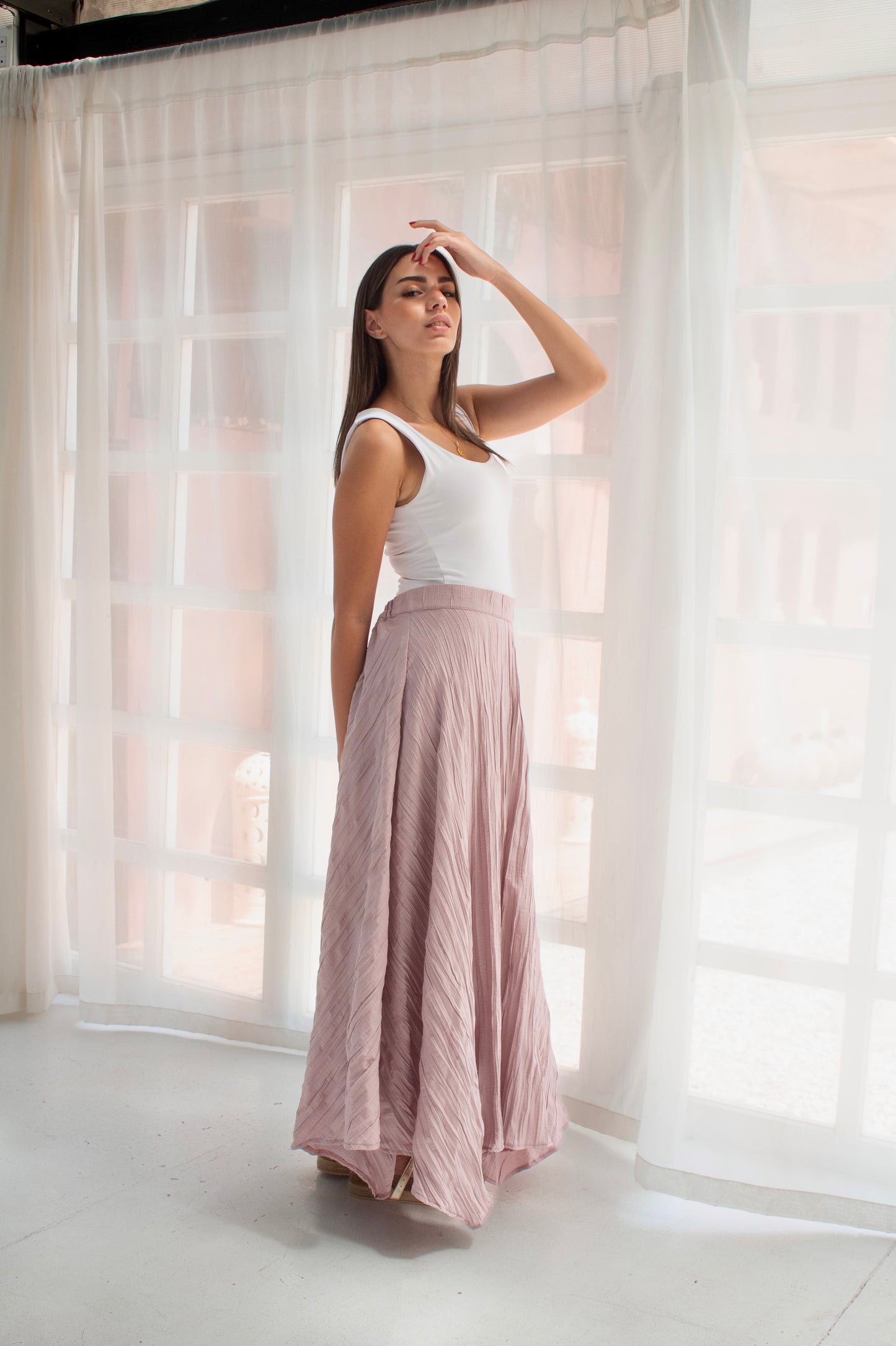 Crushed skirt in shimmered Kashmir