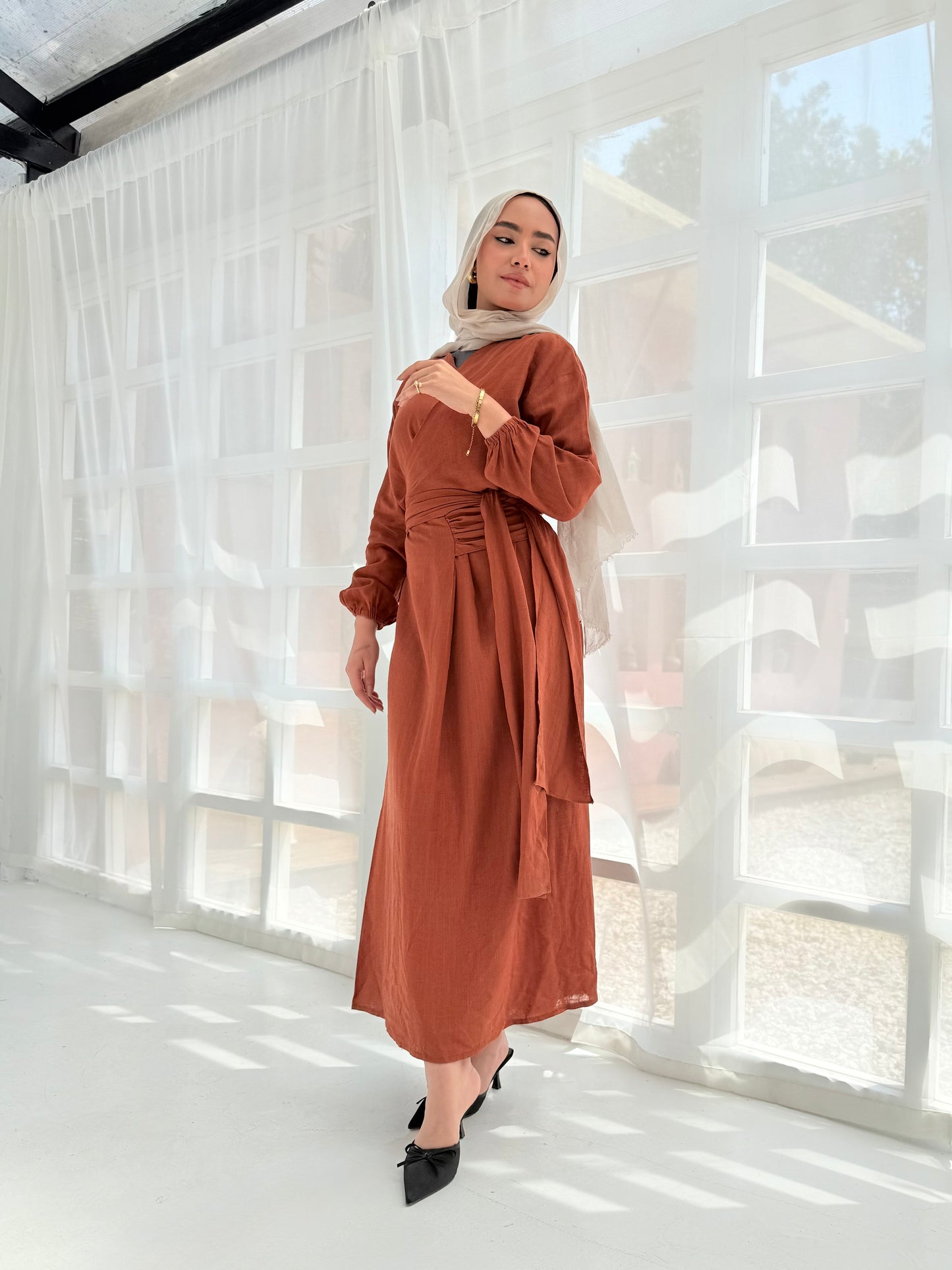 Greece Havana linen dress