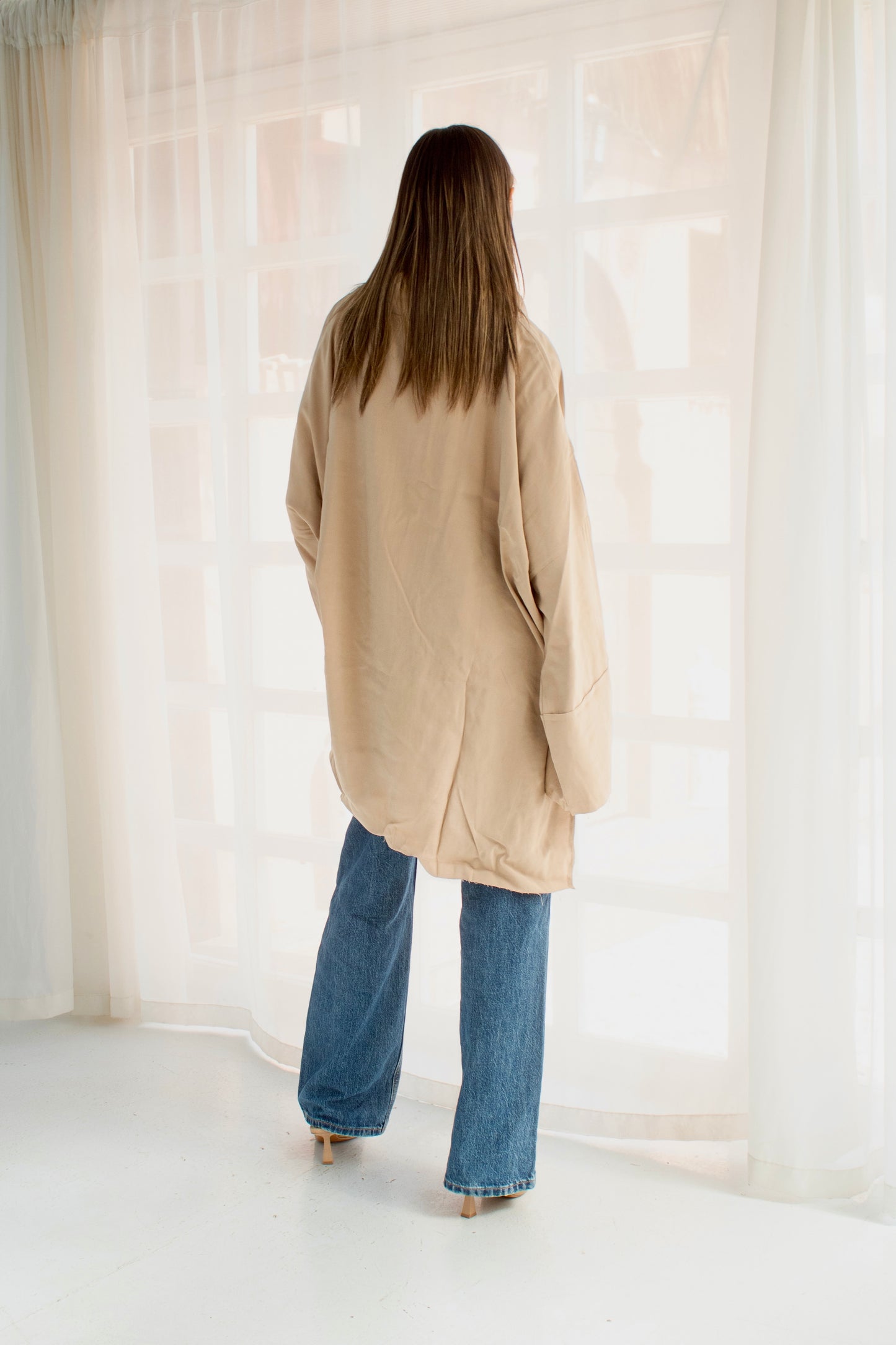 Coffee unfinished boho blouse