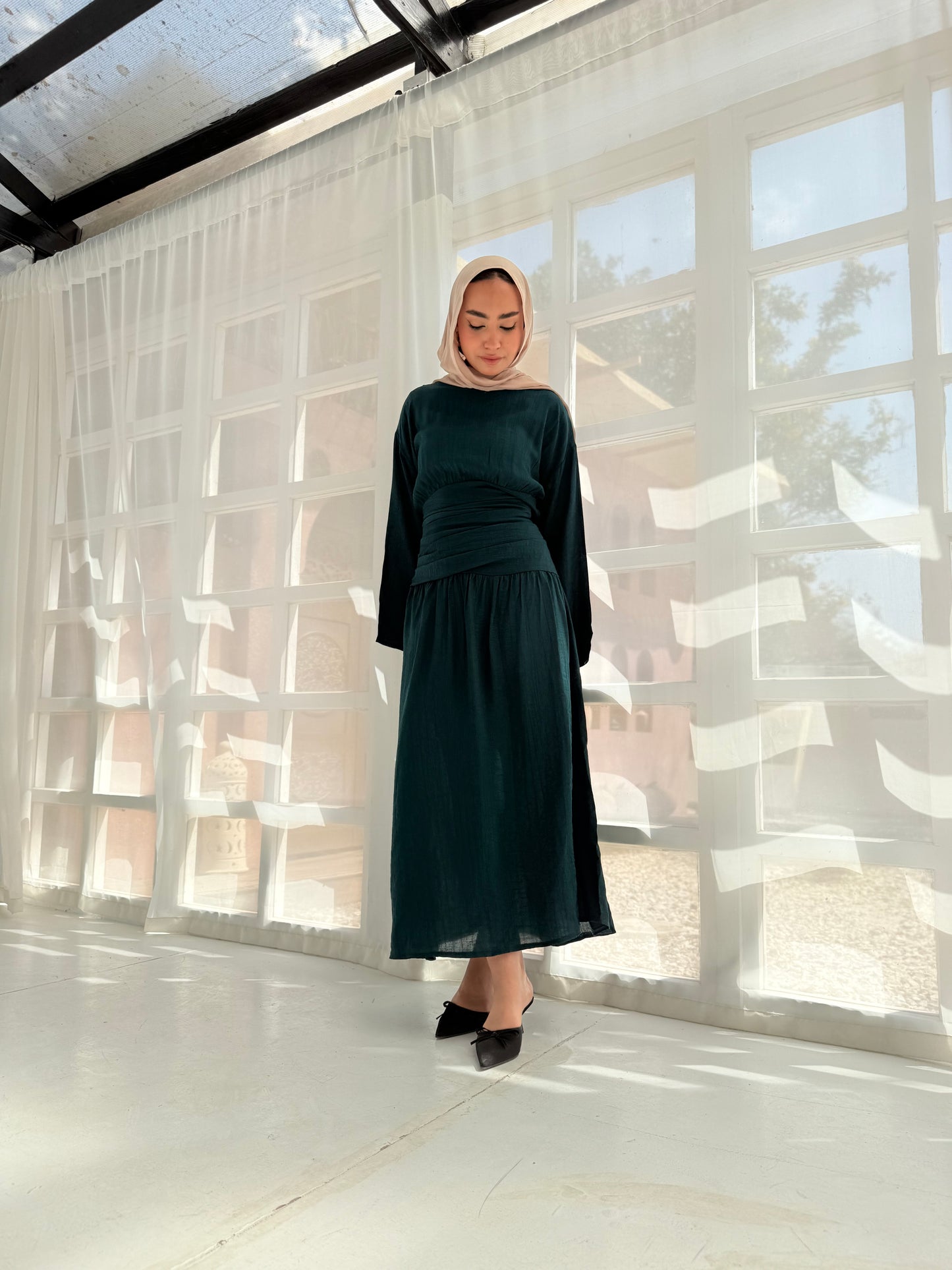 Salu dark teal dress