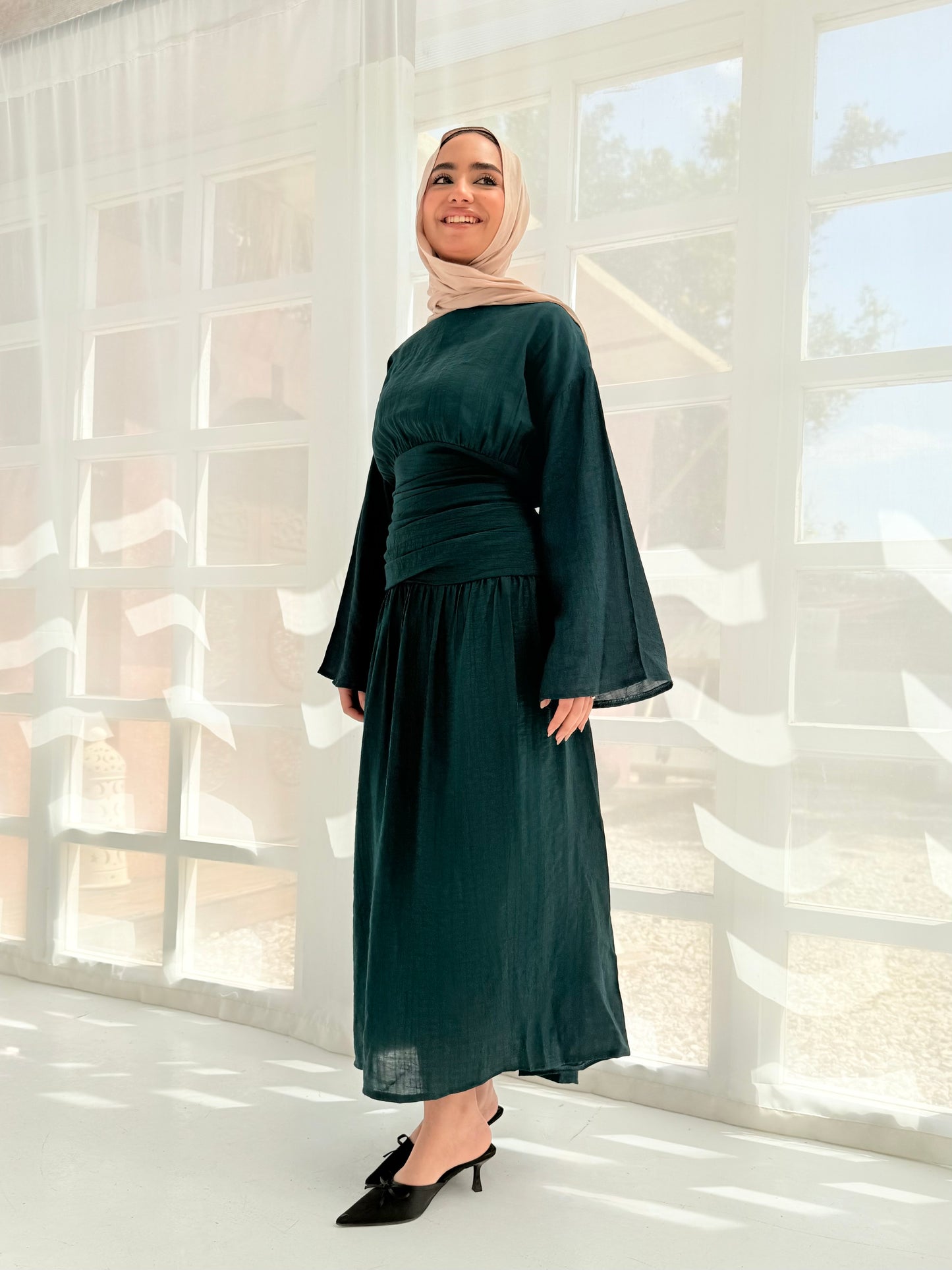 Salu dark teal dress
