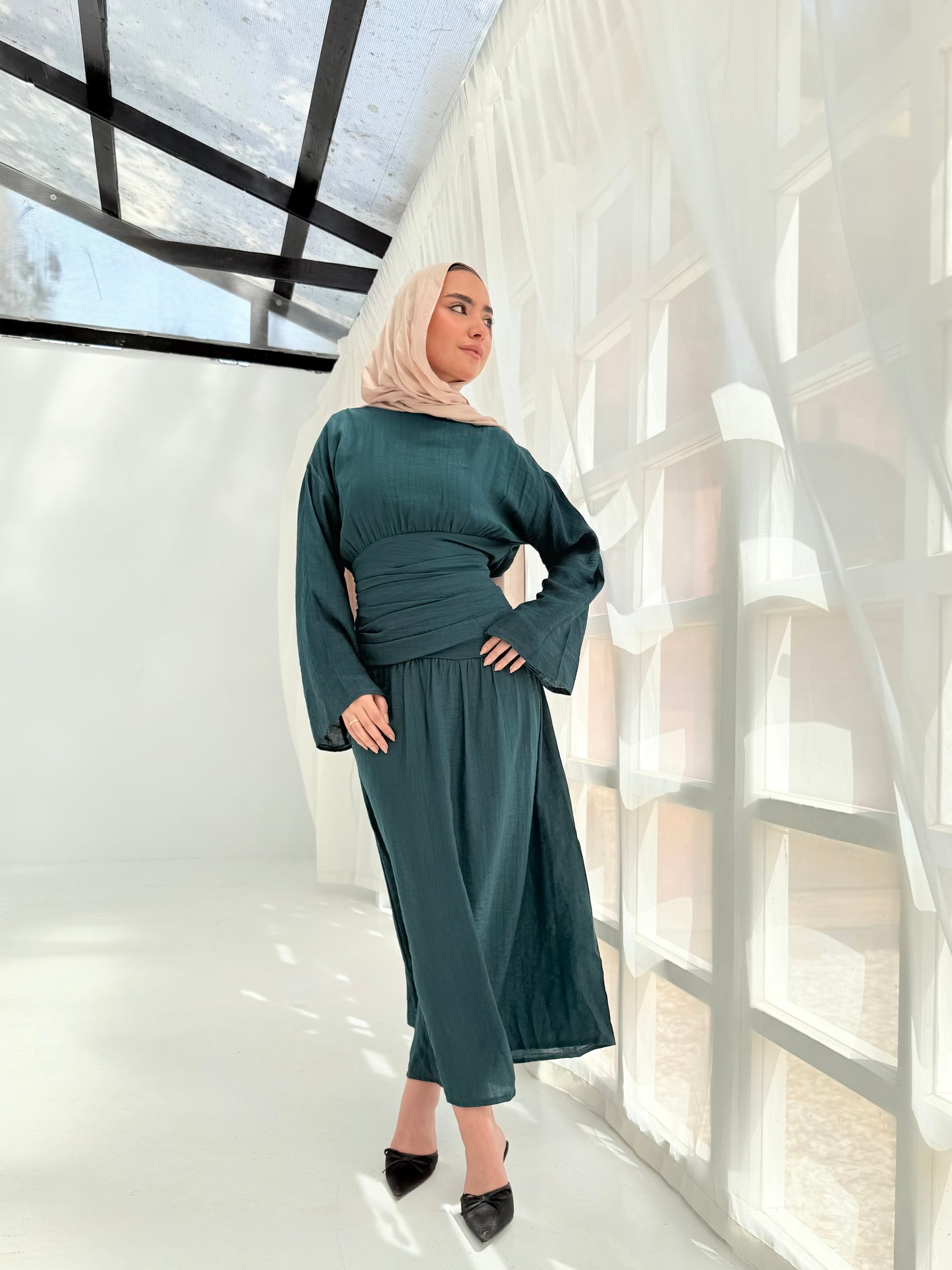 Salu dark teal dress