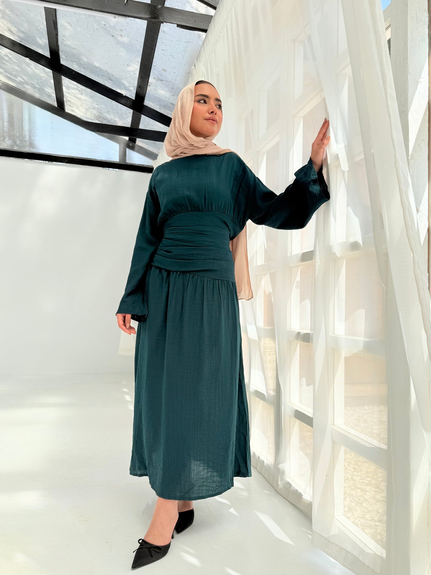 Salu dark teal dress