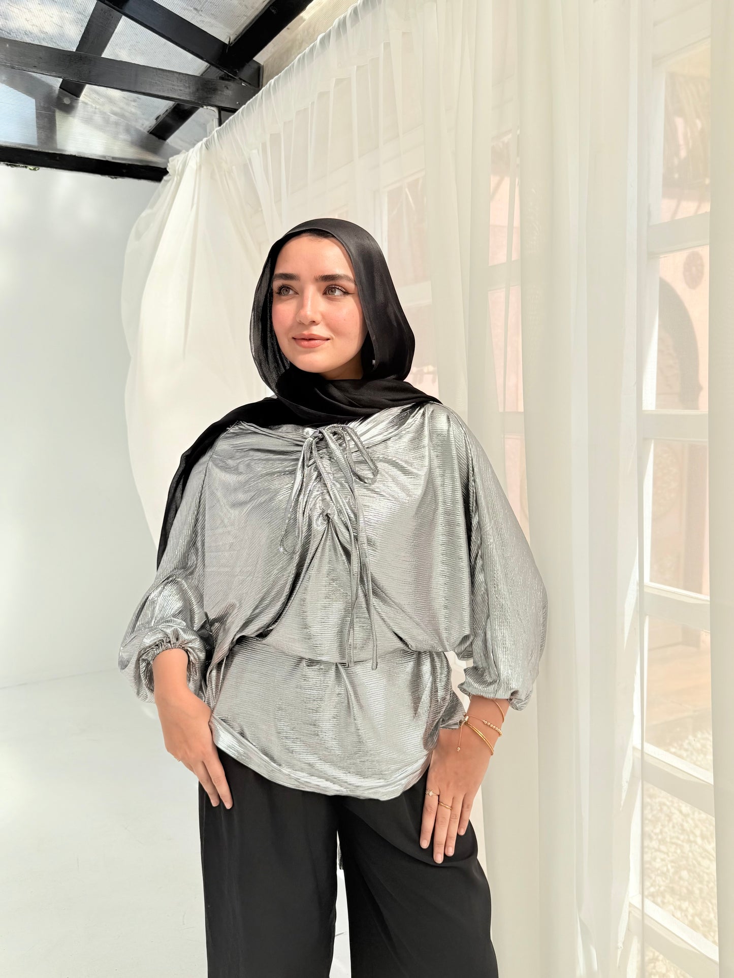 Soirée silver Jersey Blouse