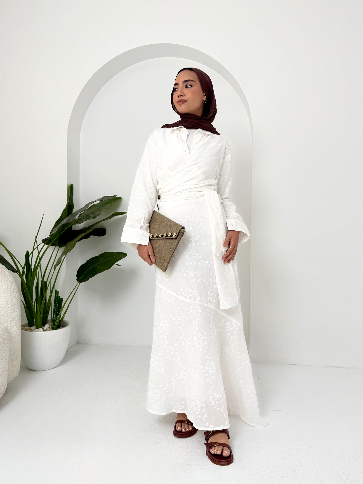 White Rokma set (lined skirt)