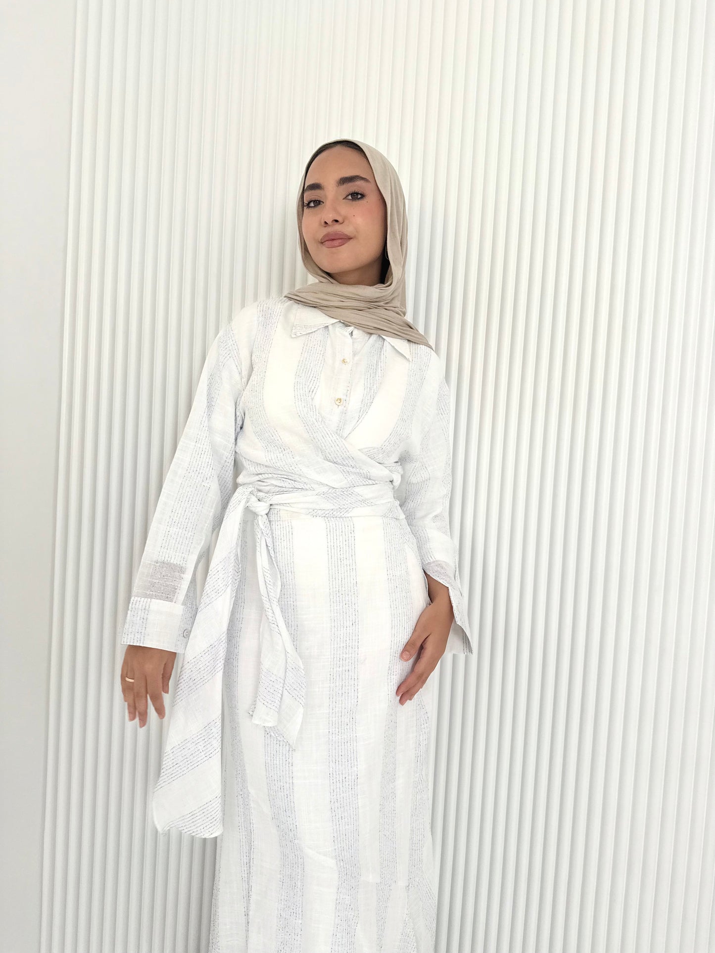 White linen set (lined skirt)