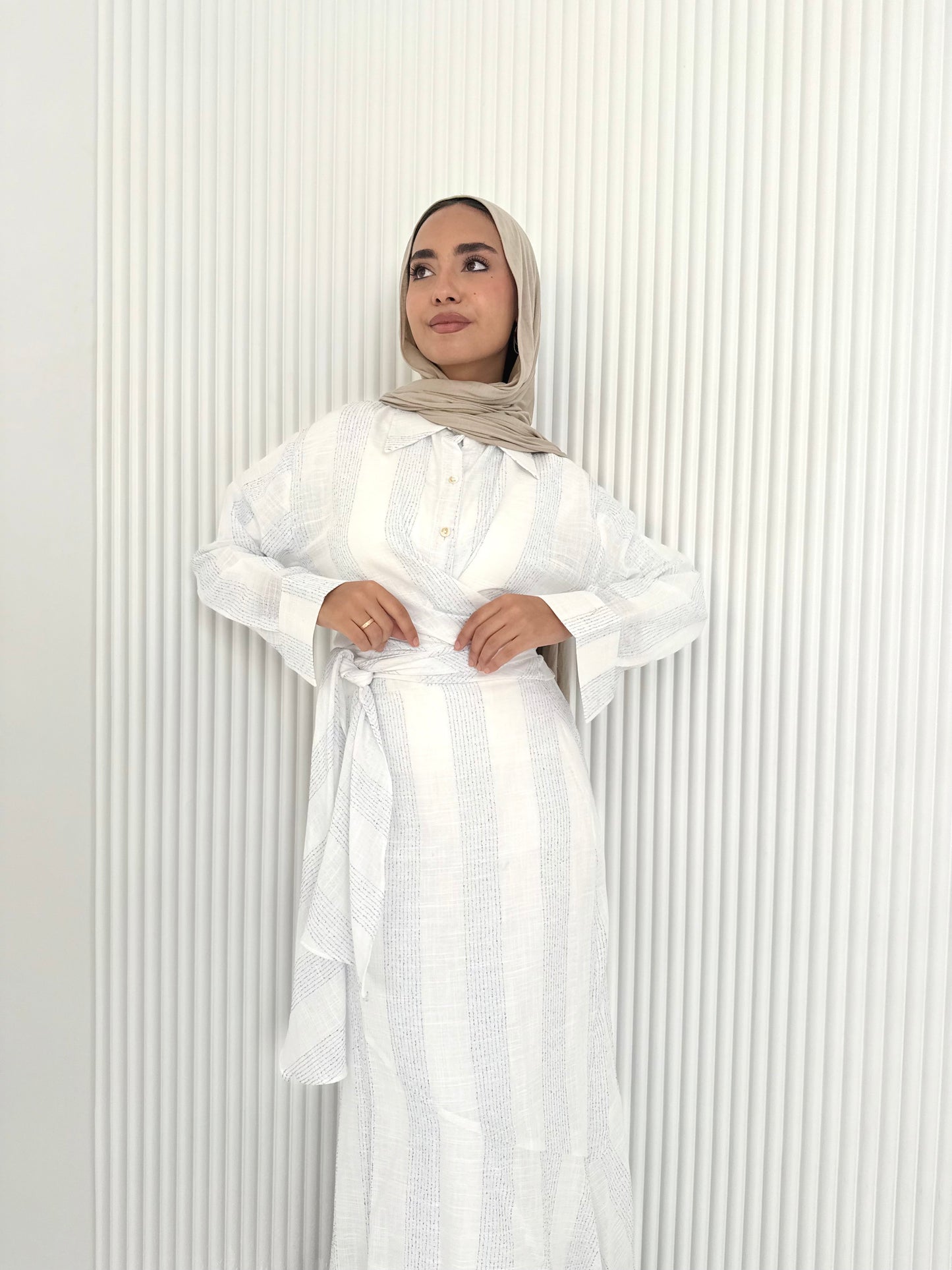 White linen set (lined skirt)