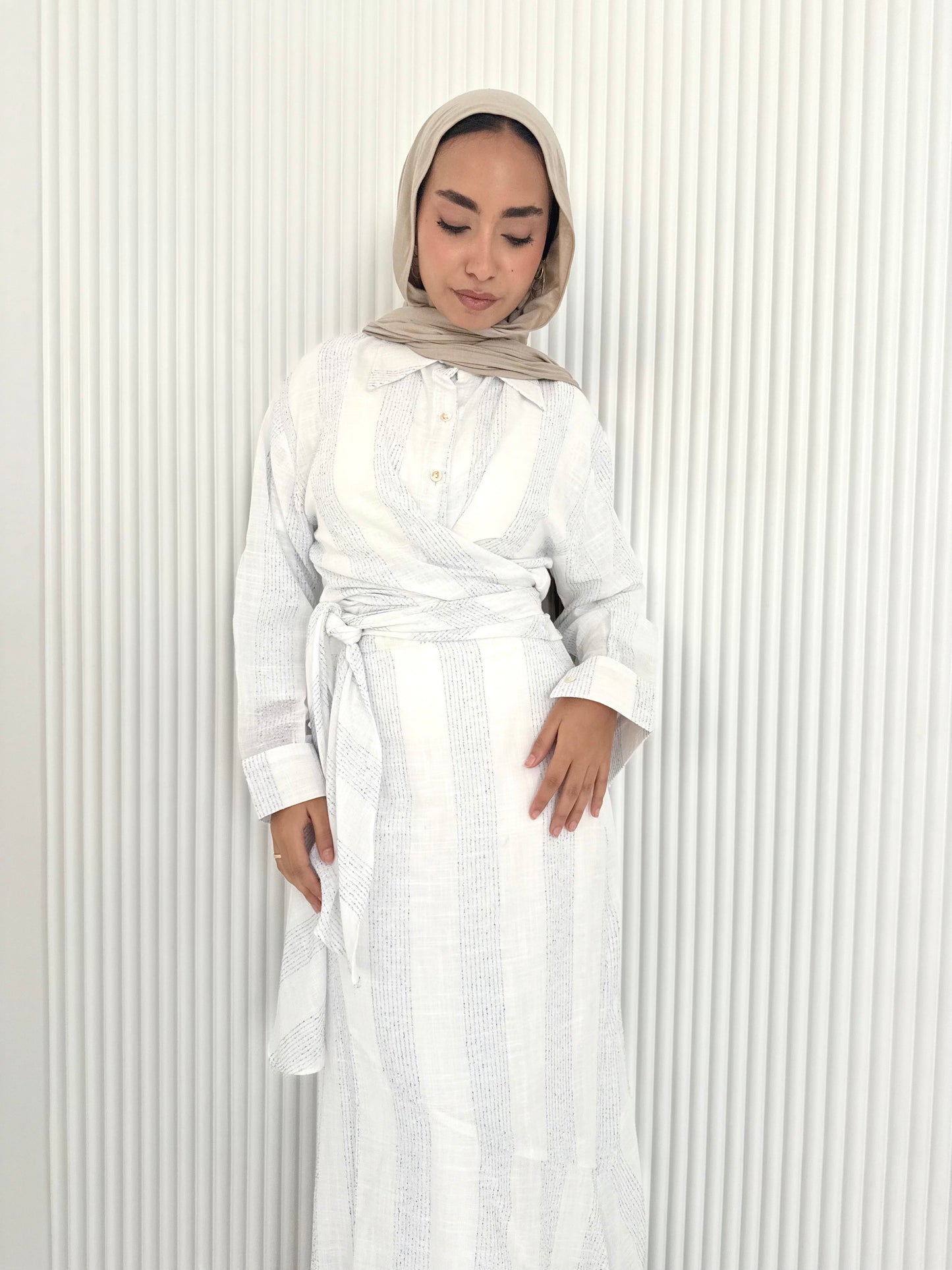 White linen set (lined skirt)