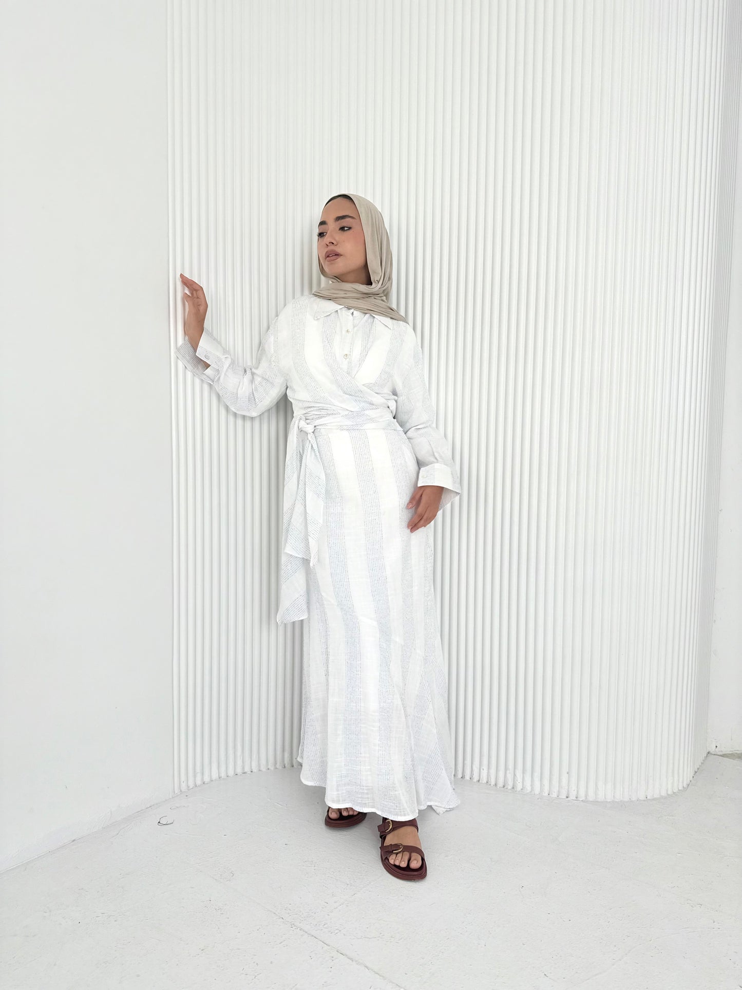 White linen set (lined skirt)