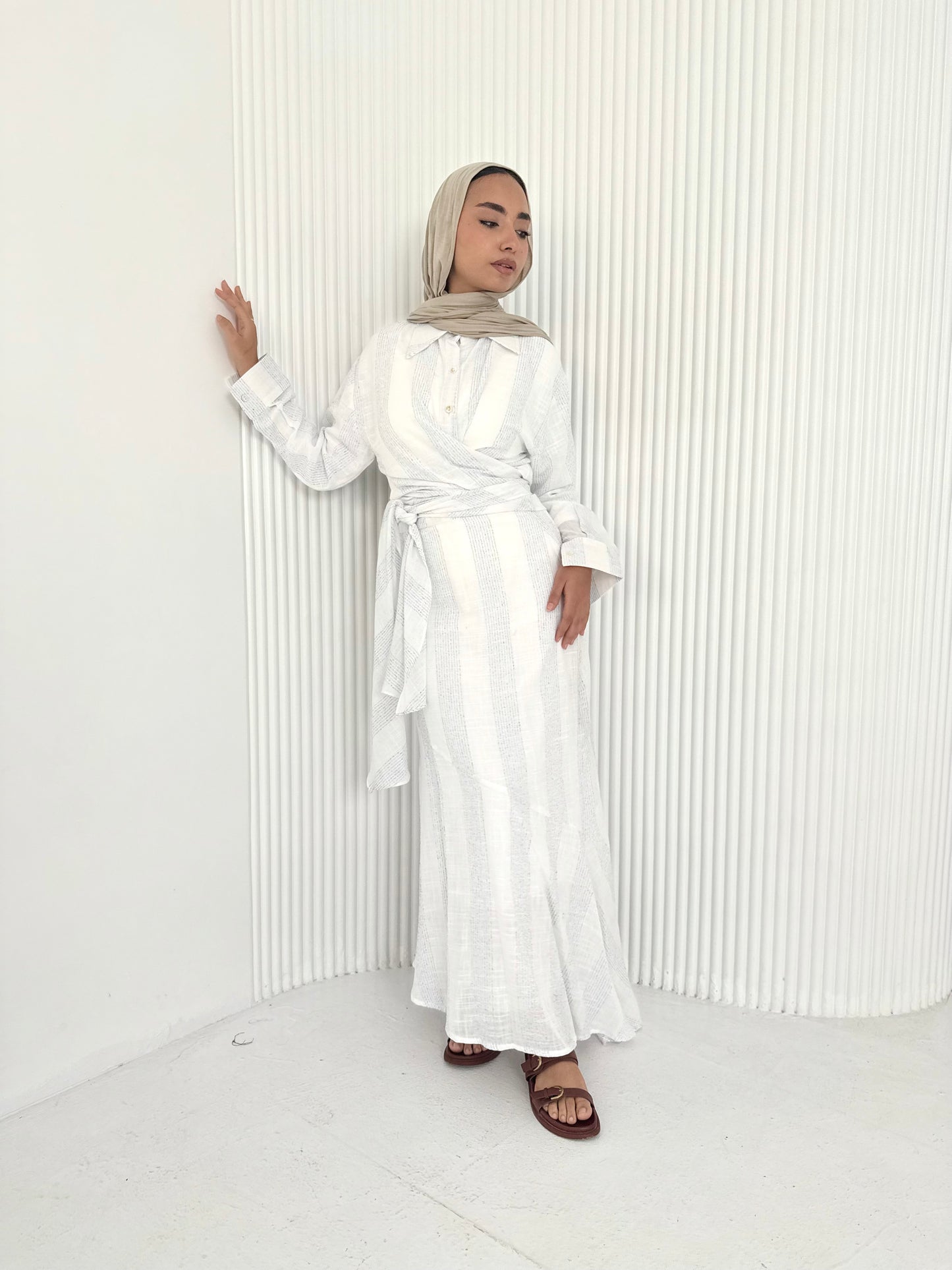 White linen set (lined skirt)