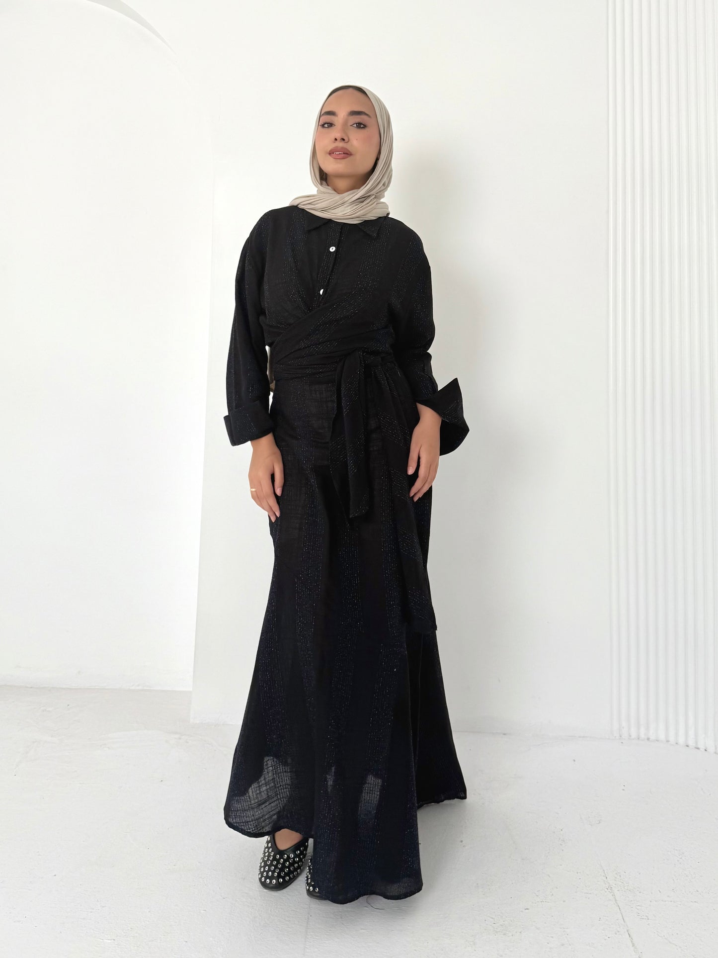 Black linen set