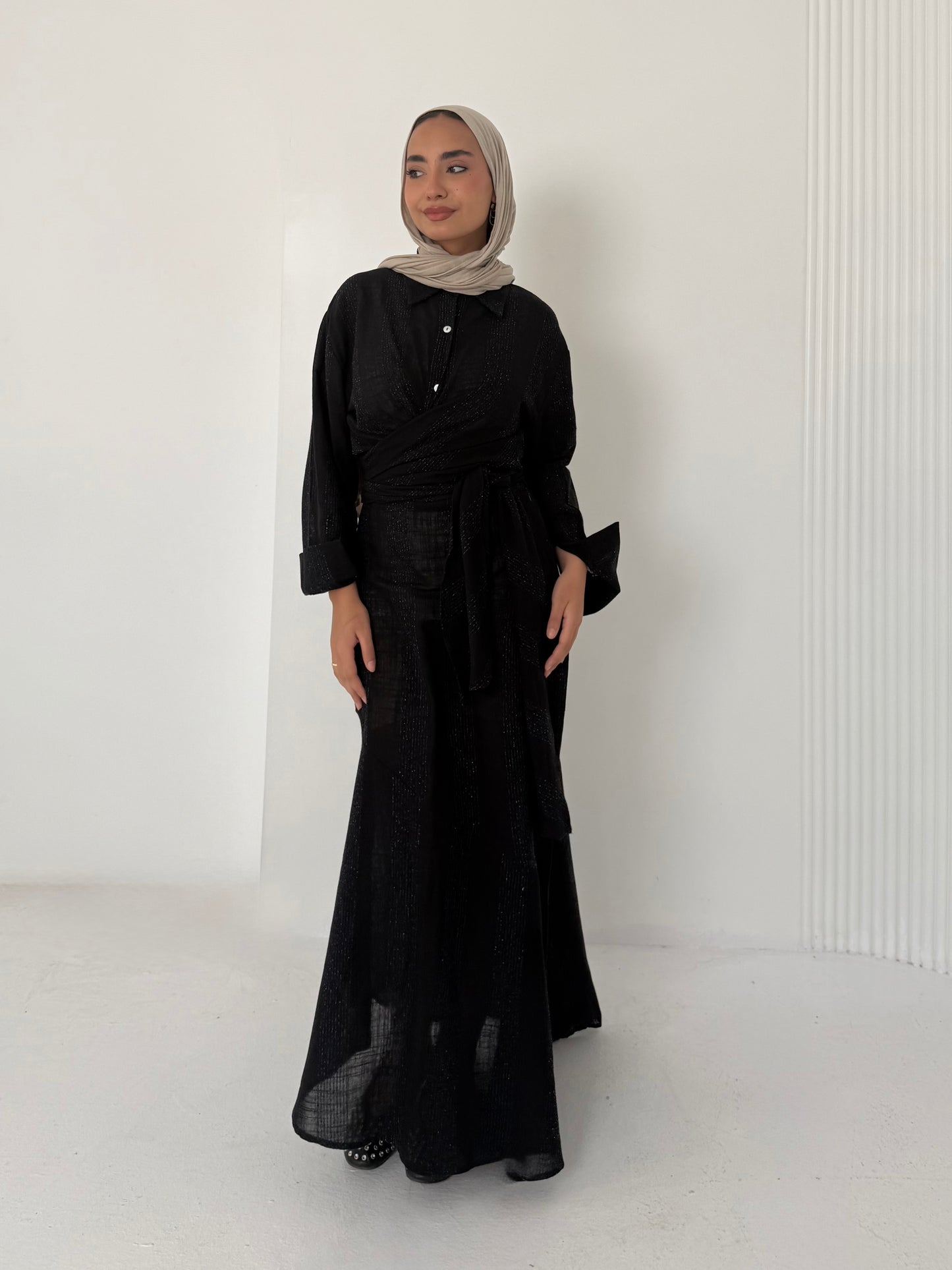 Black linen set