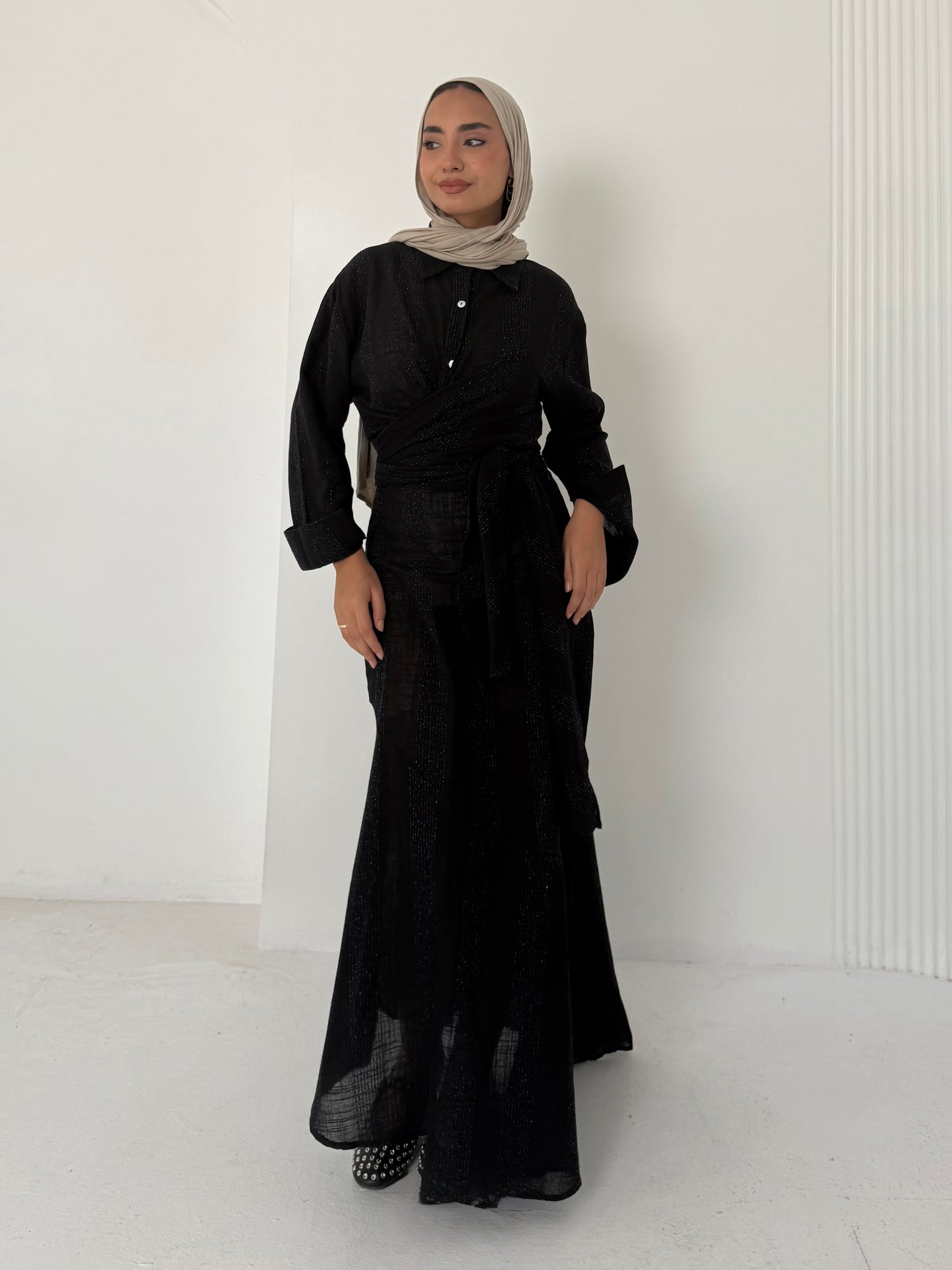 Black linen set
